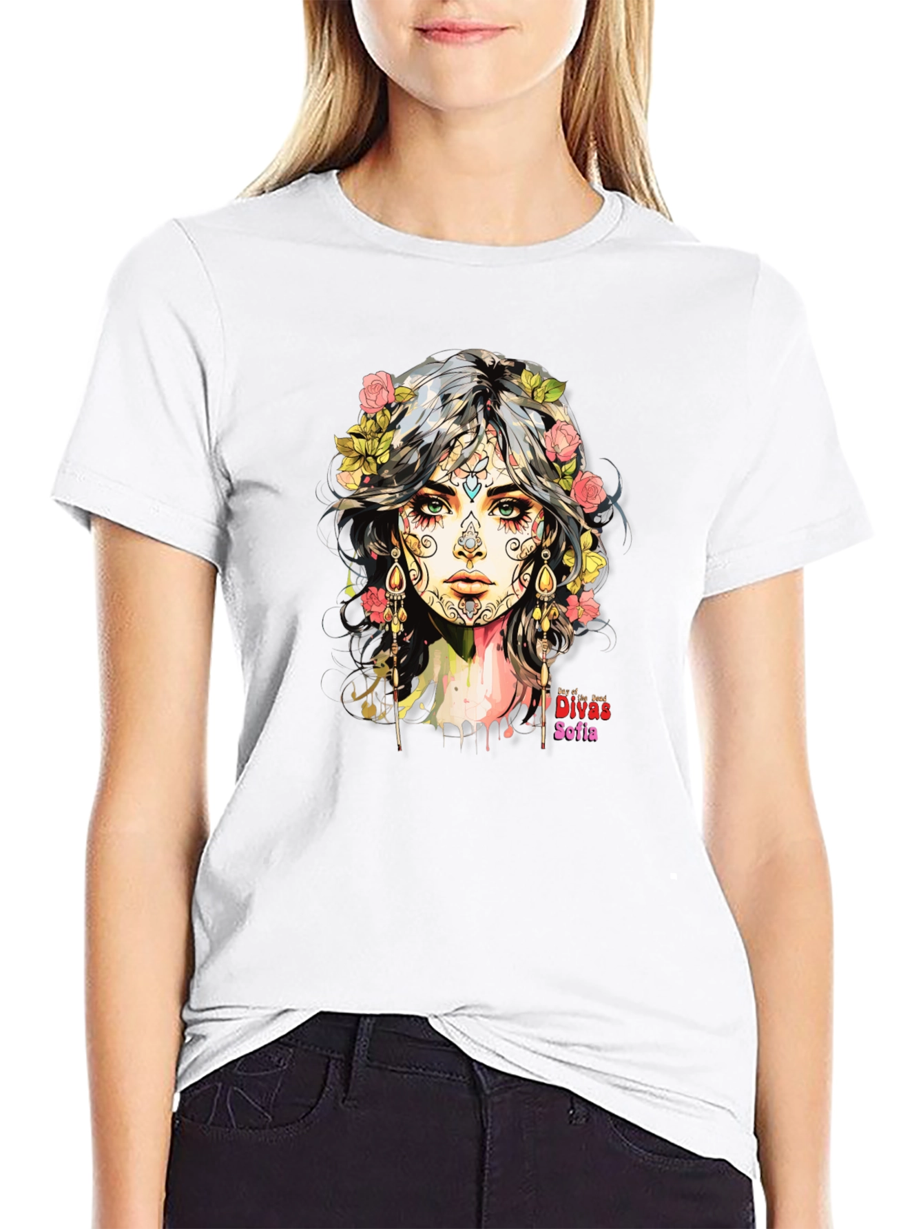 Sugar Skull T-Shirt - Day of the Dead Art