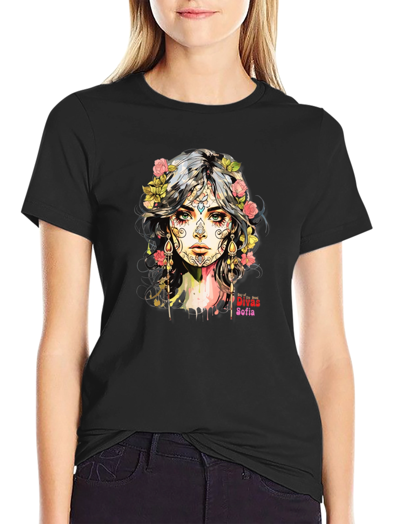 Sugar Skull T-Shirt - Day of the Dead Art