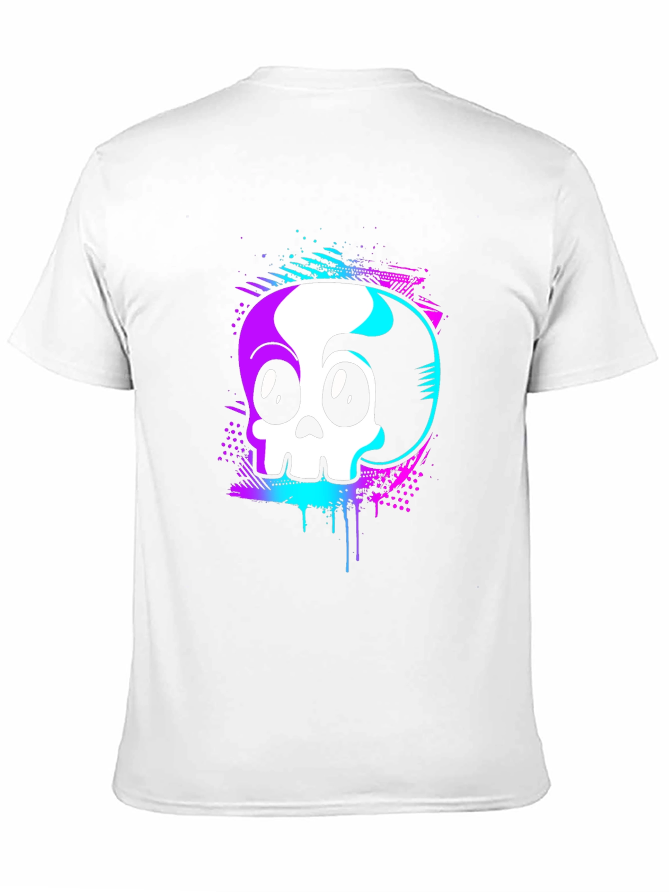 Skull Graphic Tee - Retro Vaporwave Design