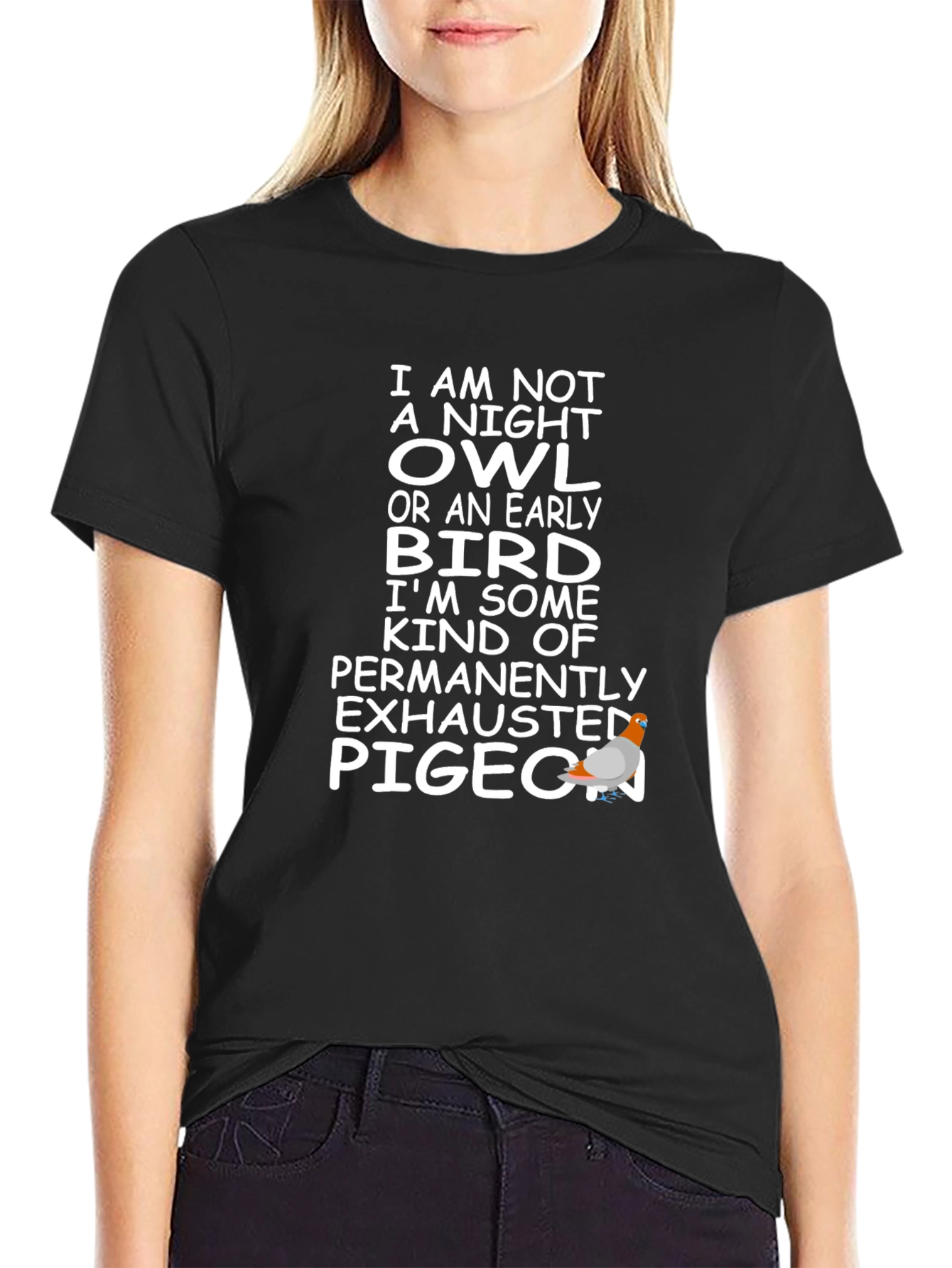 Humorous Exhausted Pigeon T-Shirt