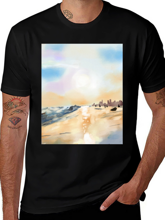 Beach Sunset T-Shirt - Artistic Impression