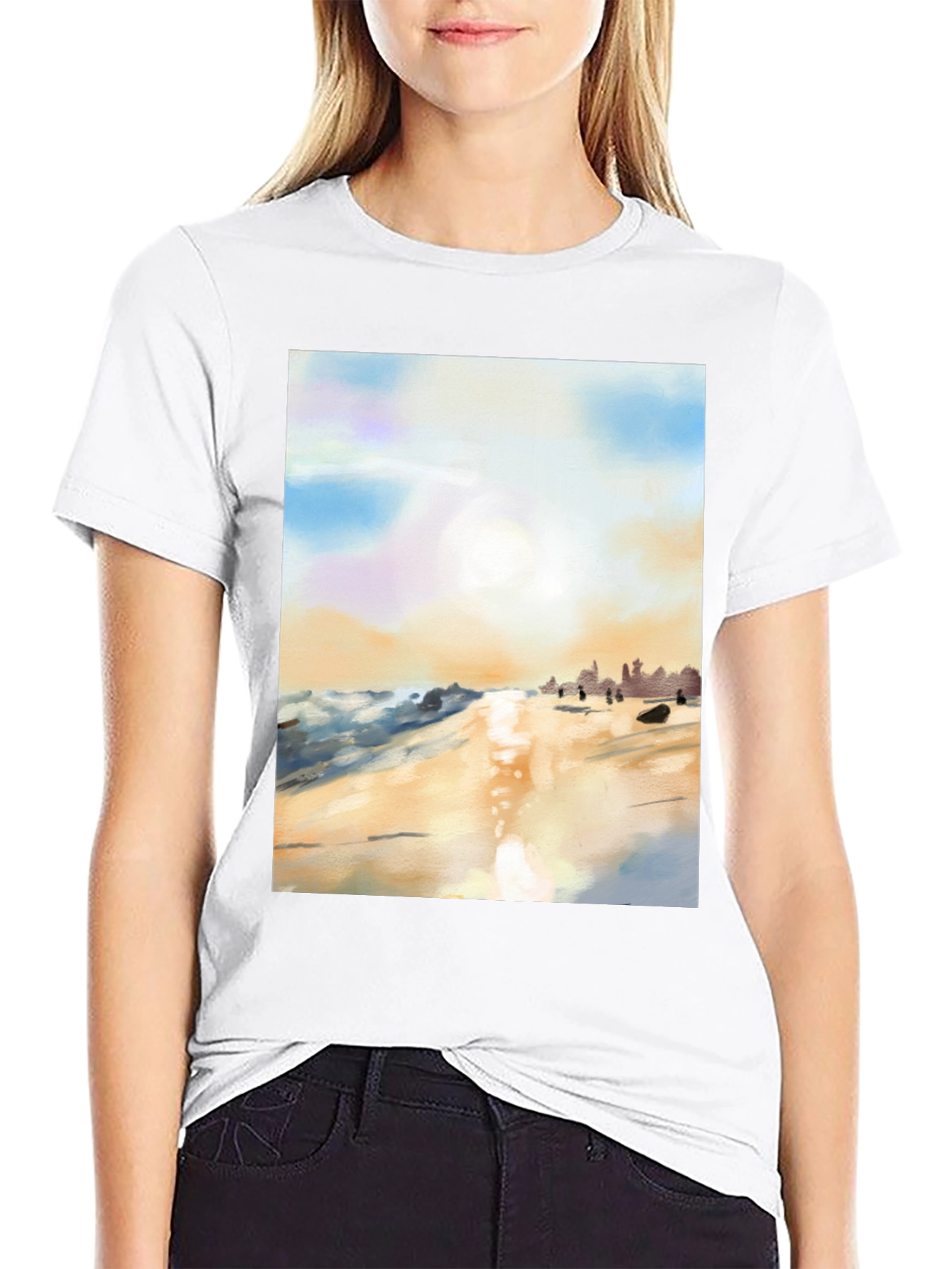 Beach Sunset T-Shirt - Artistic Impression
