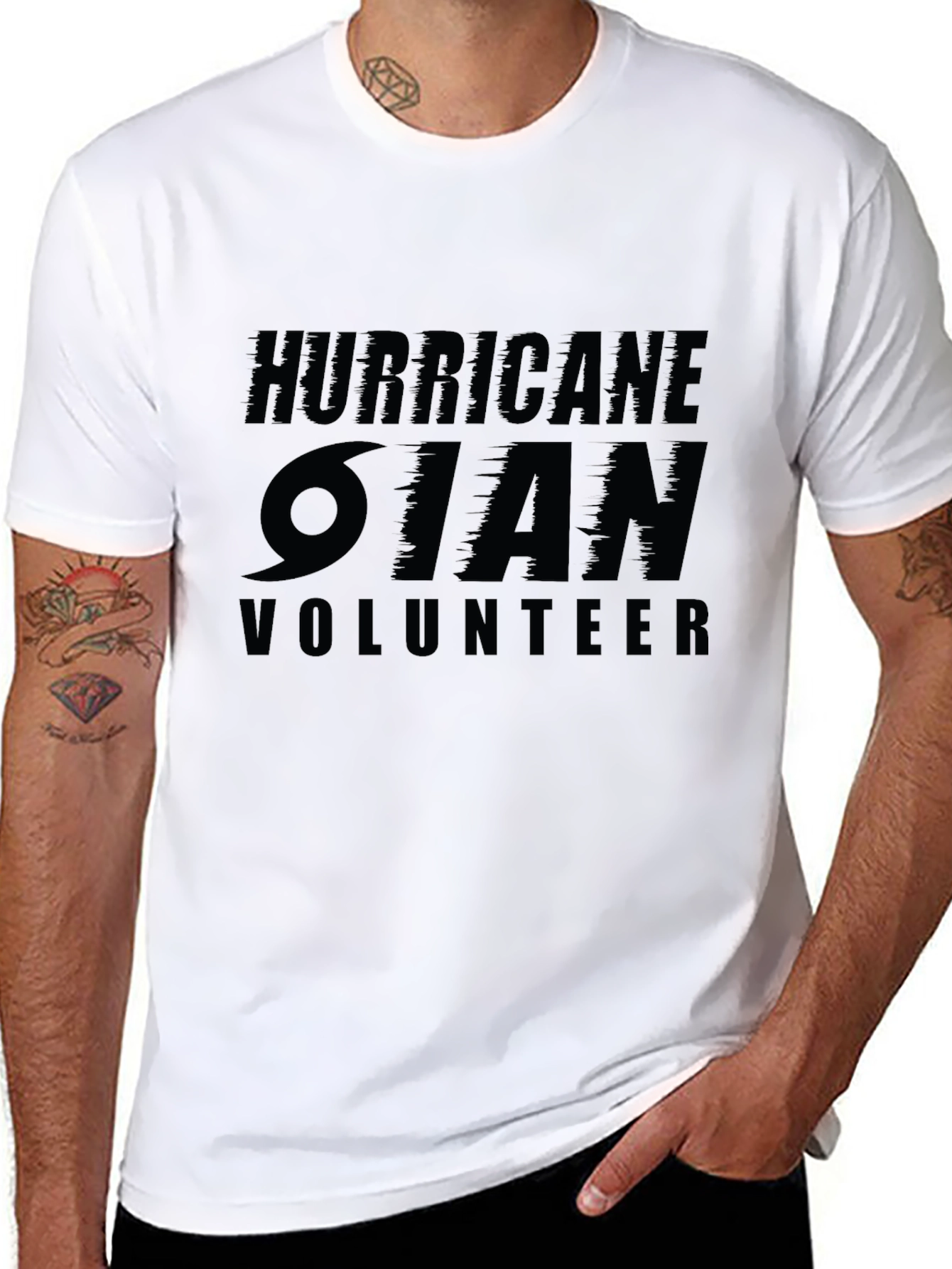 Hurricane Ian Volunteer Black T-Shirt