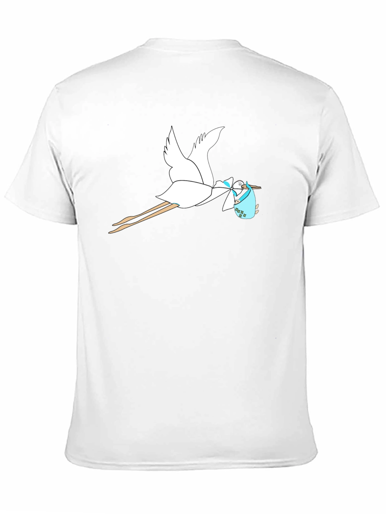 Stork Baby Delivery Graphic Tee - Black