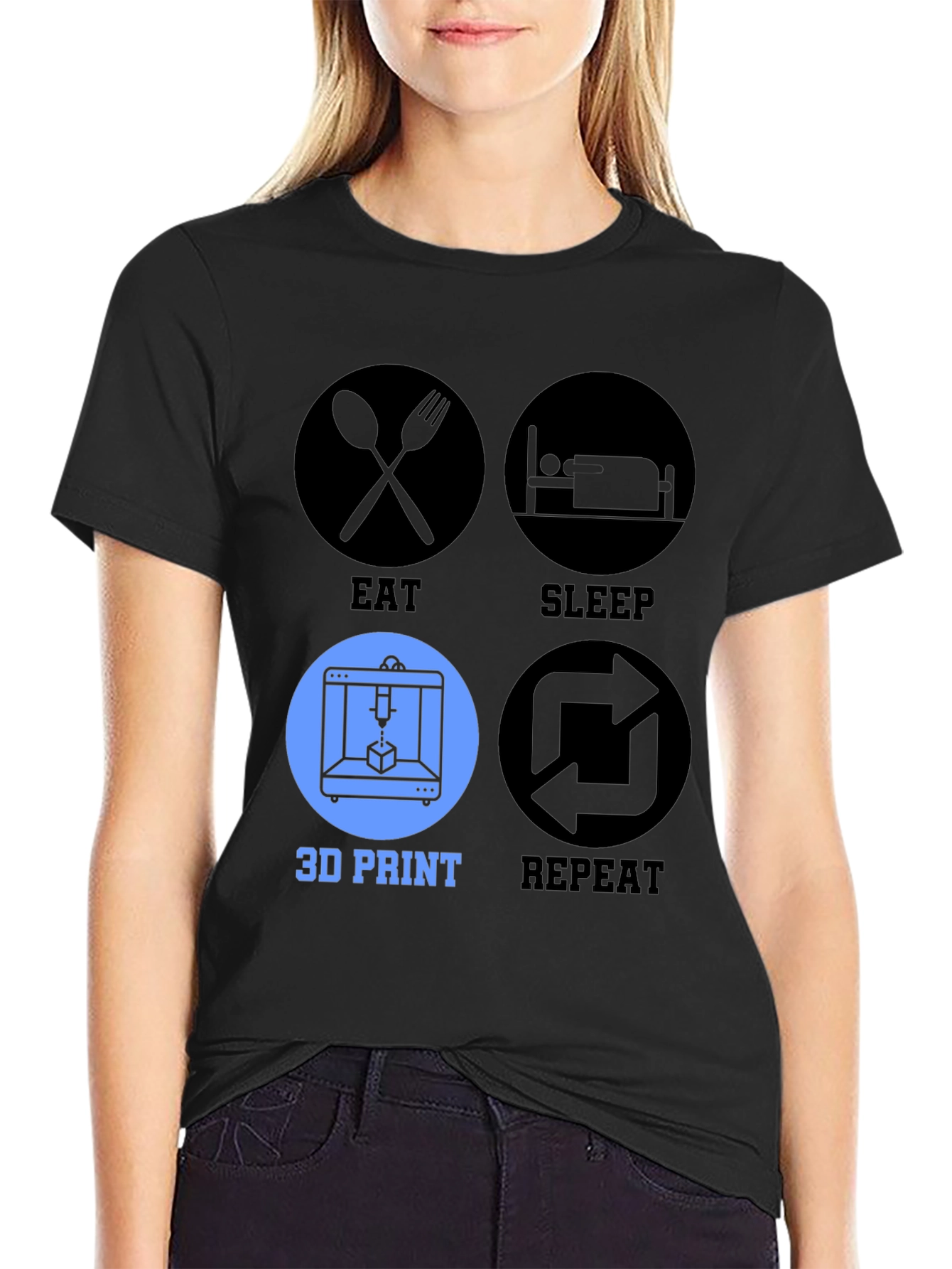 Eat Sleep 3D Print Repeat T-Shirt
