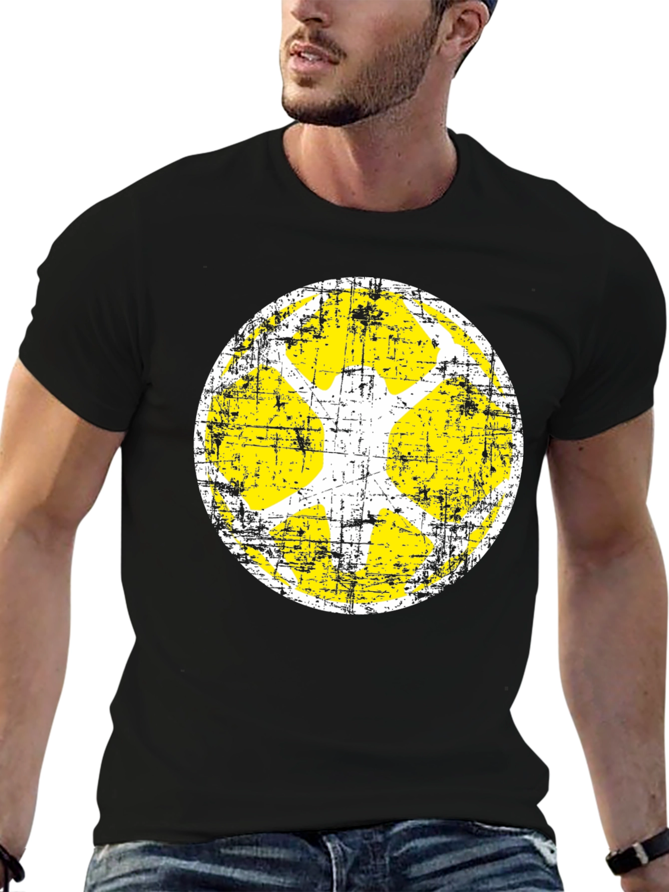 Retro Graphic Tee - Distressed Circle Design