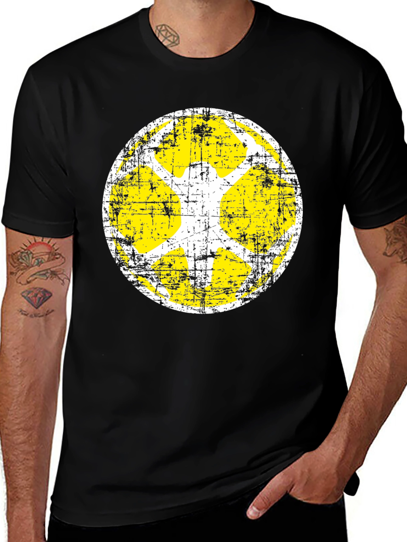 Retro Graphic Tee - Distressed Circle Design