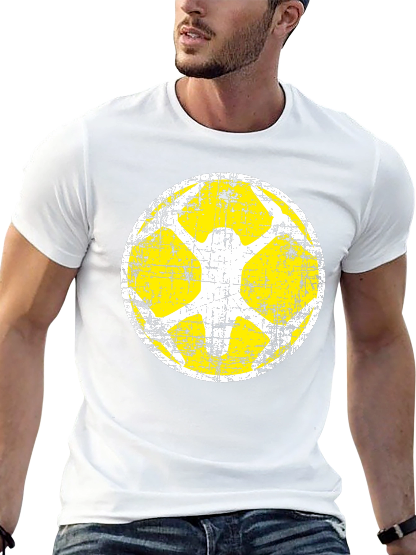 Retro Graphic Tee - Distressed Circle Design
