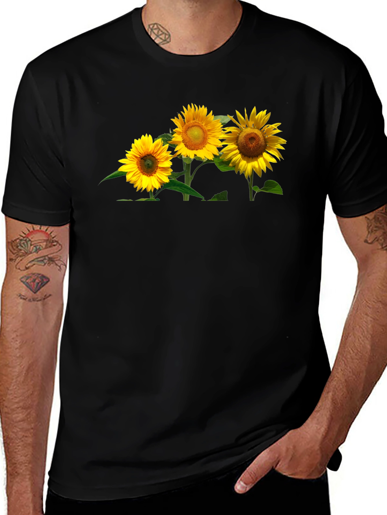 Sunflower Graphic Tee - Mens Black T-Shirt
