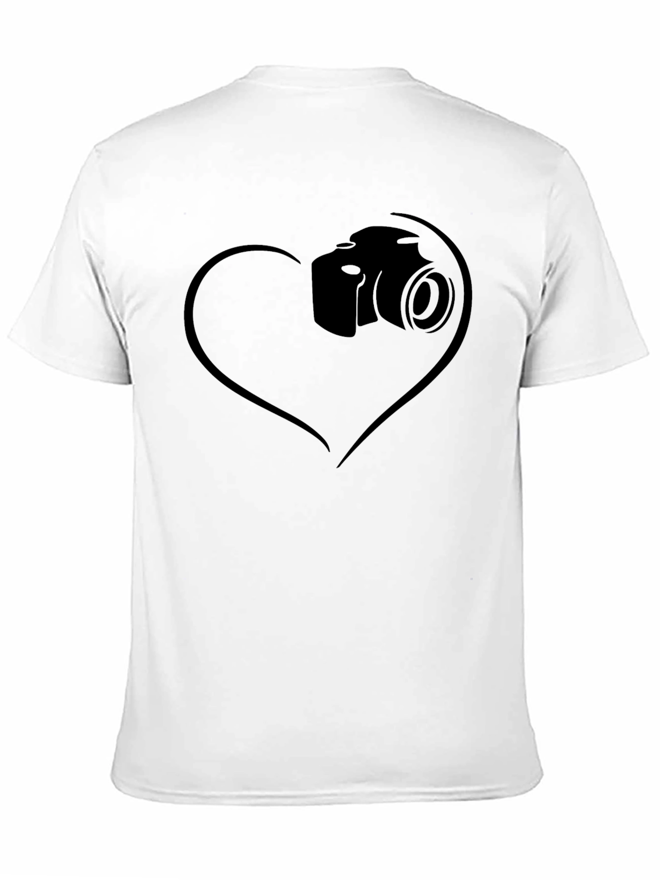 Heart Camera Graphic T-Shirt - Black