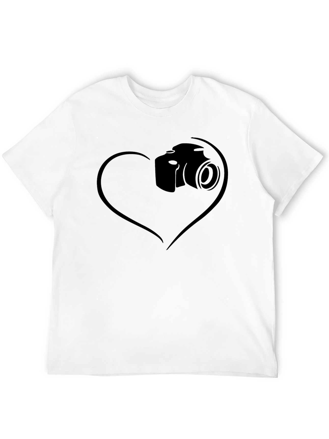 Heart Camera Graphic T-Shirt - Black