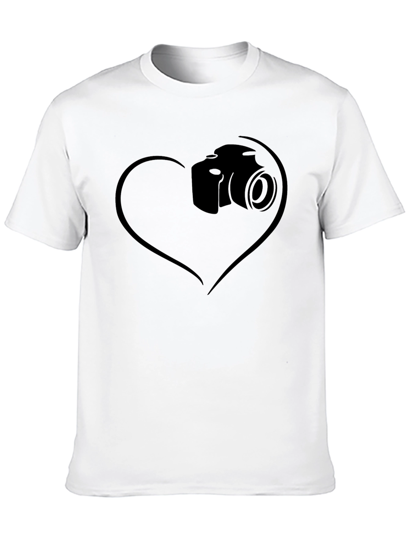 Heart Camera Graphic T-Shirt - Black