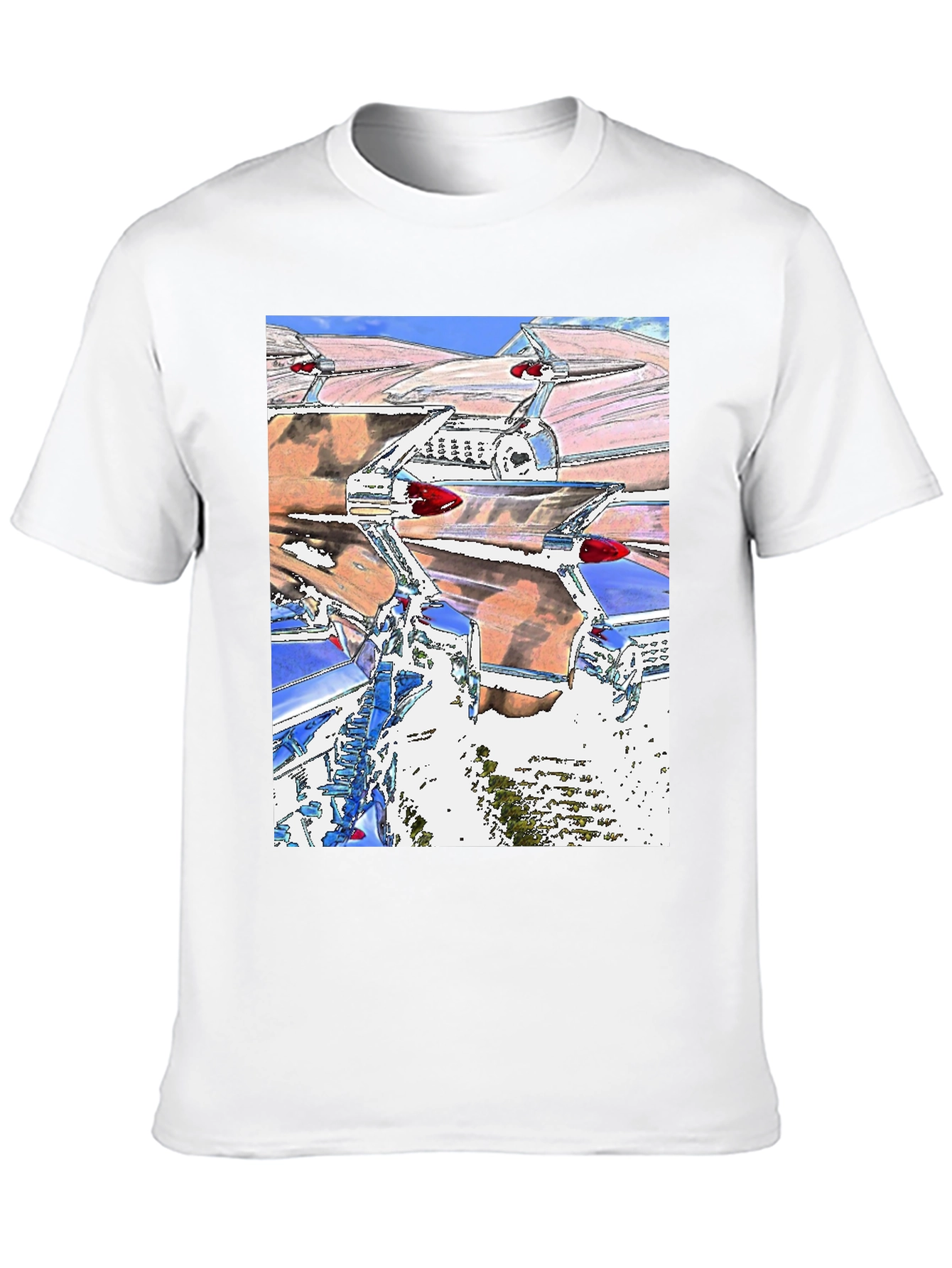 Retro Car Tailfin Print T-Shirt