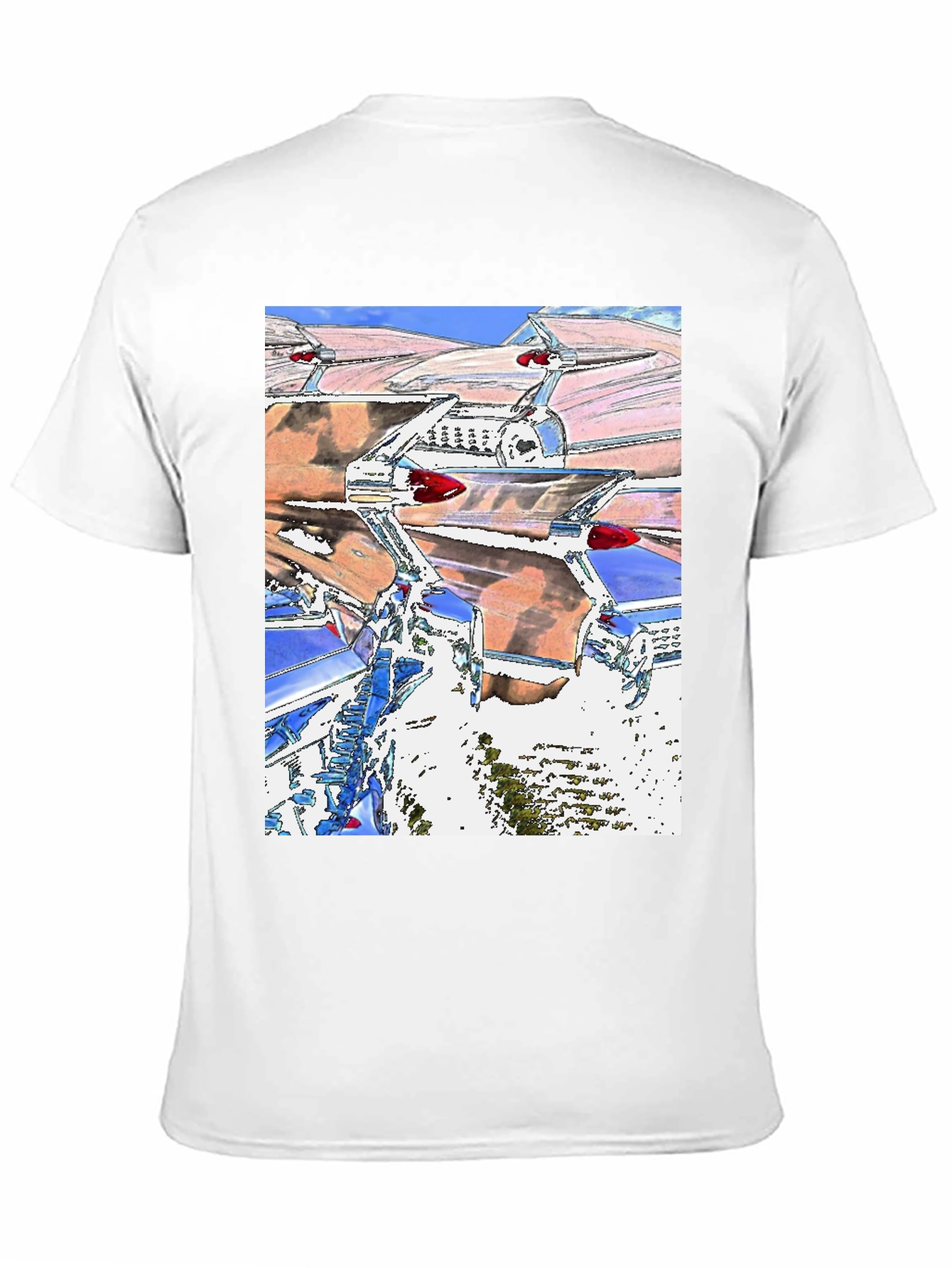 Retro Car Tailfin Print T-Shirt