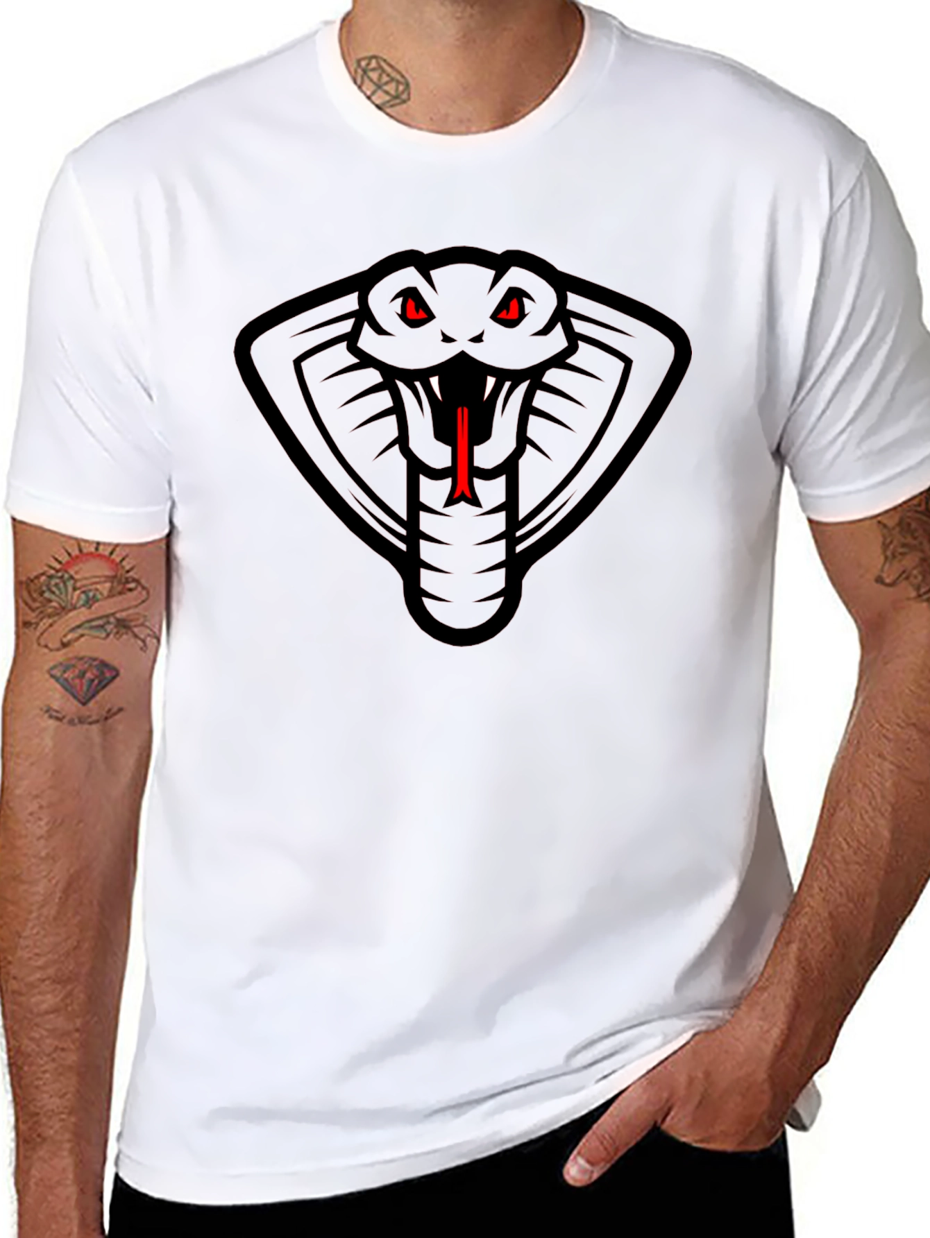 Cobra Snake Graphic Tee - Mens Black T-Shirt