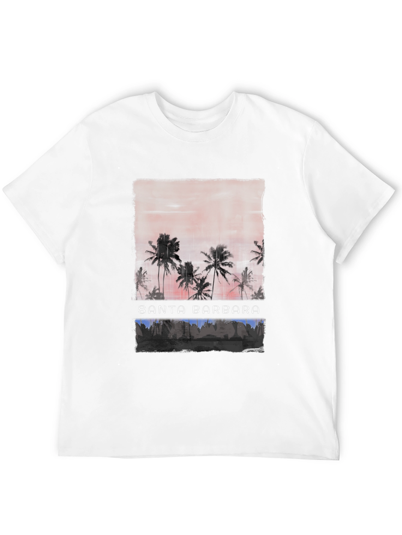 Santa Barbara Palm Tee - Retro Beach Vibes