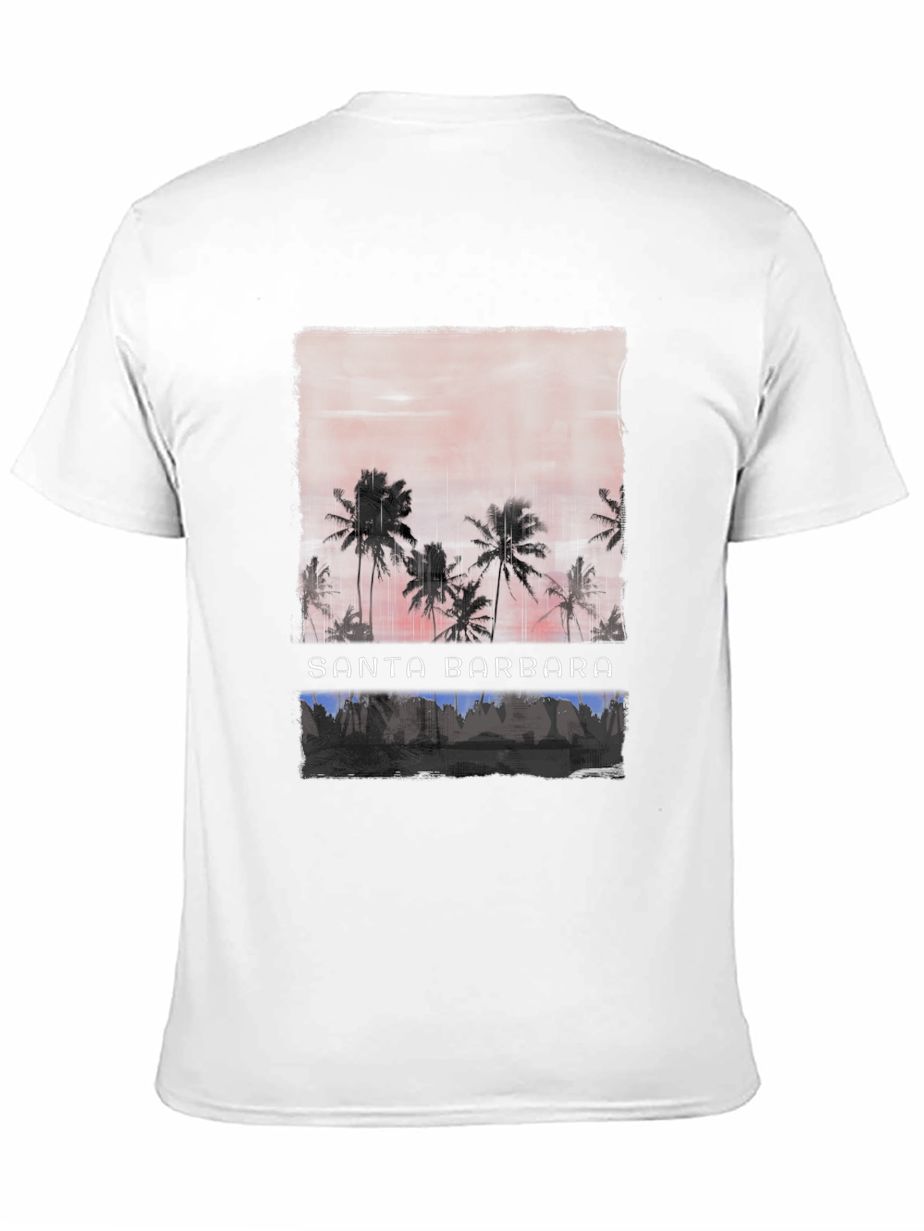 Santa Barbara Palm Tee - Retro Beach Vibes