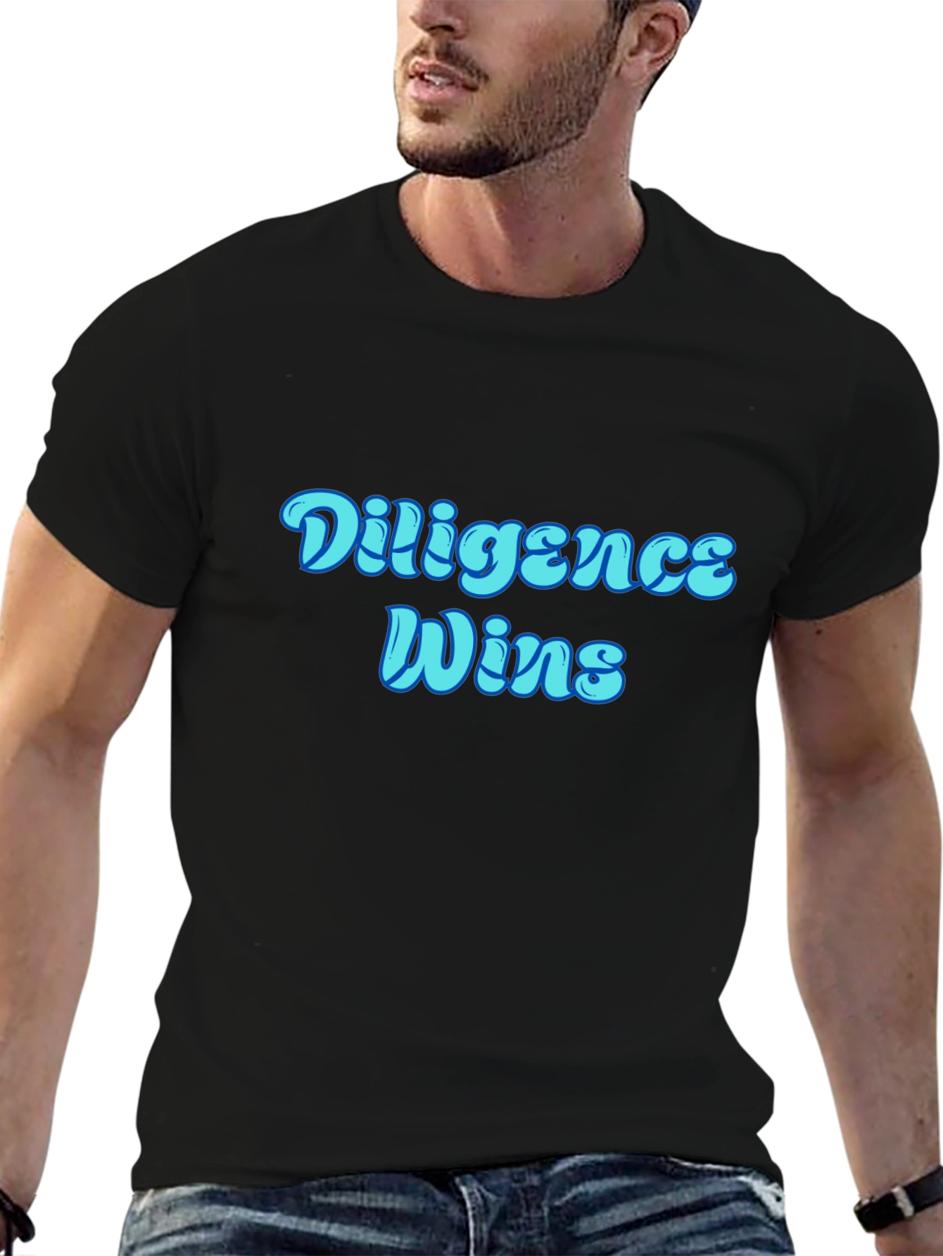 Diligence Wins Graphic T-Shirt - Black
