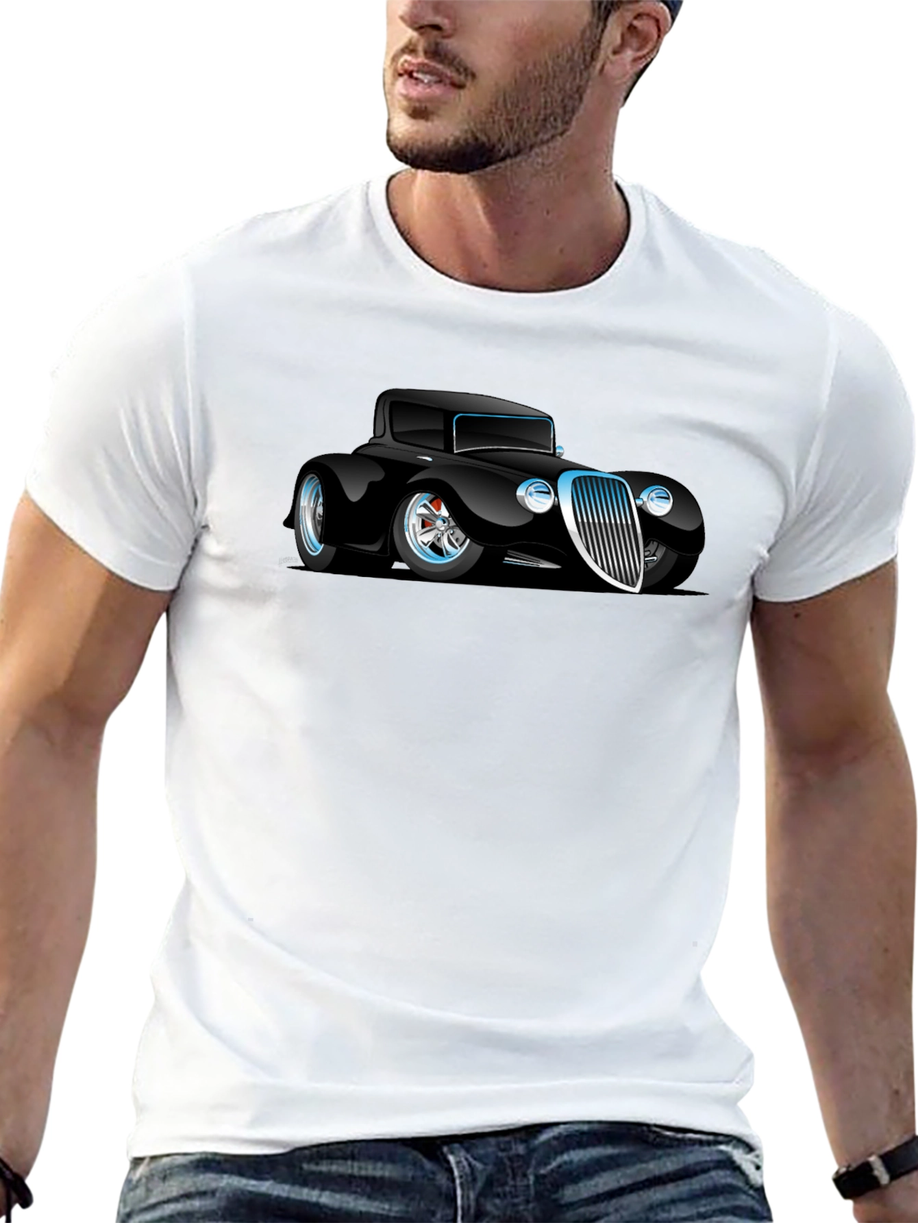 Classic Car Graphic Black T-Shirt