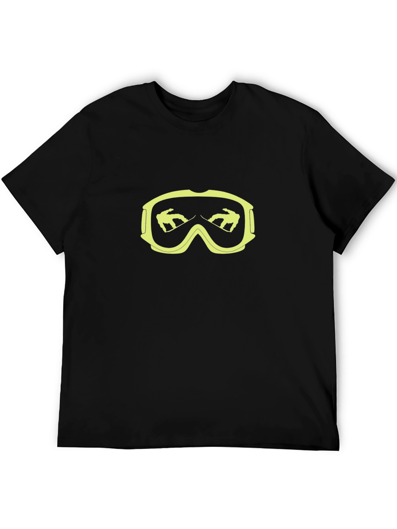 Cool Black T-Shirt with Snowboarder Goggle Graphic