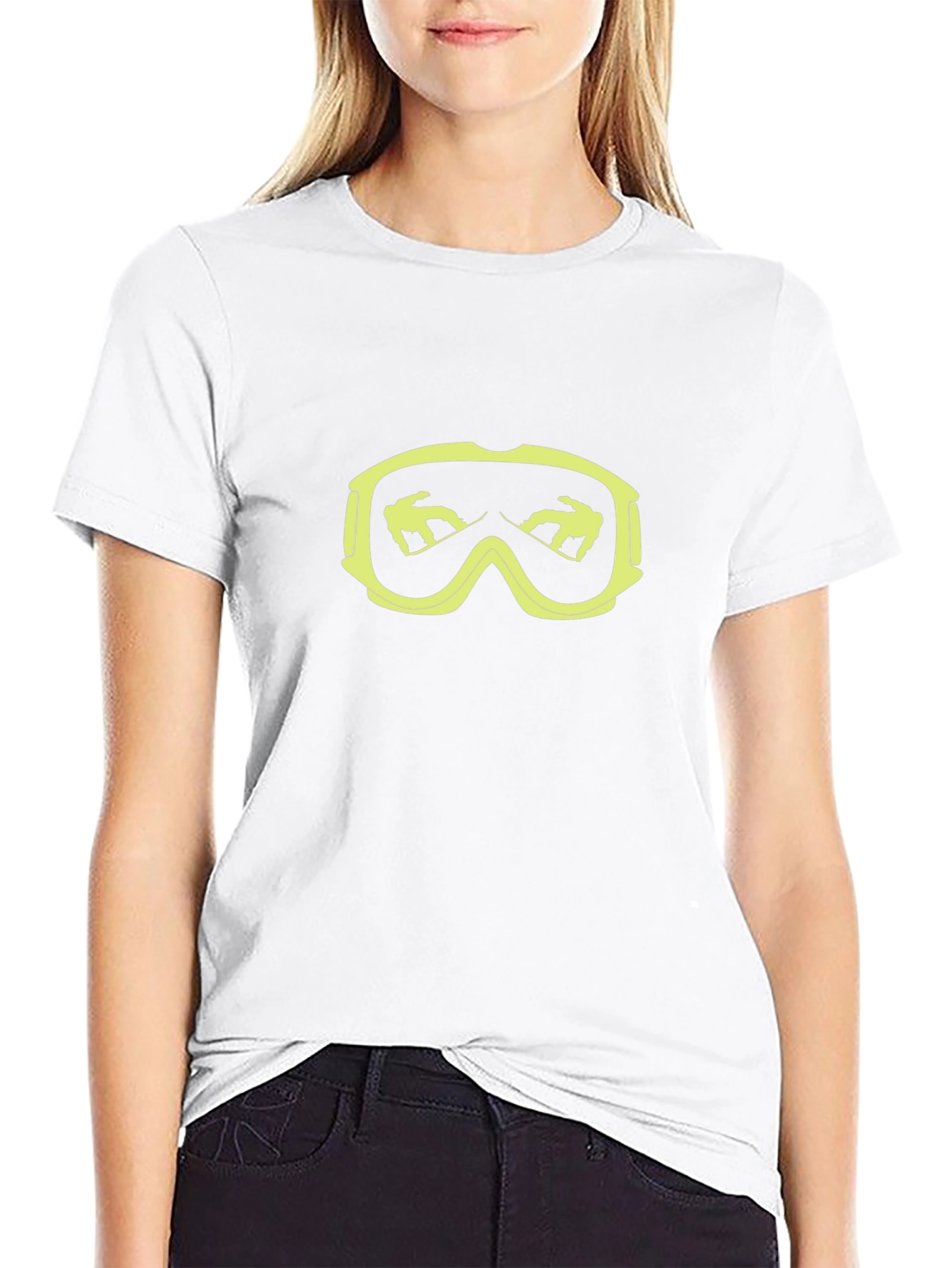 Cool Black T-Shirt with Snowboarder Goggle Graphic