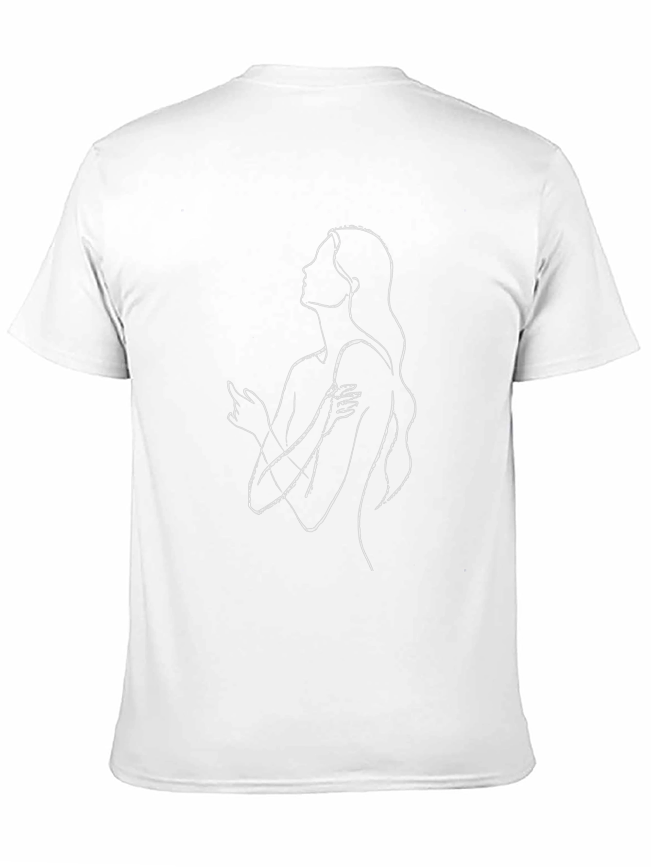 Line Art Woman Graphic T-Shirt - Black