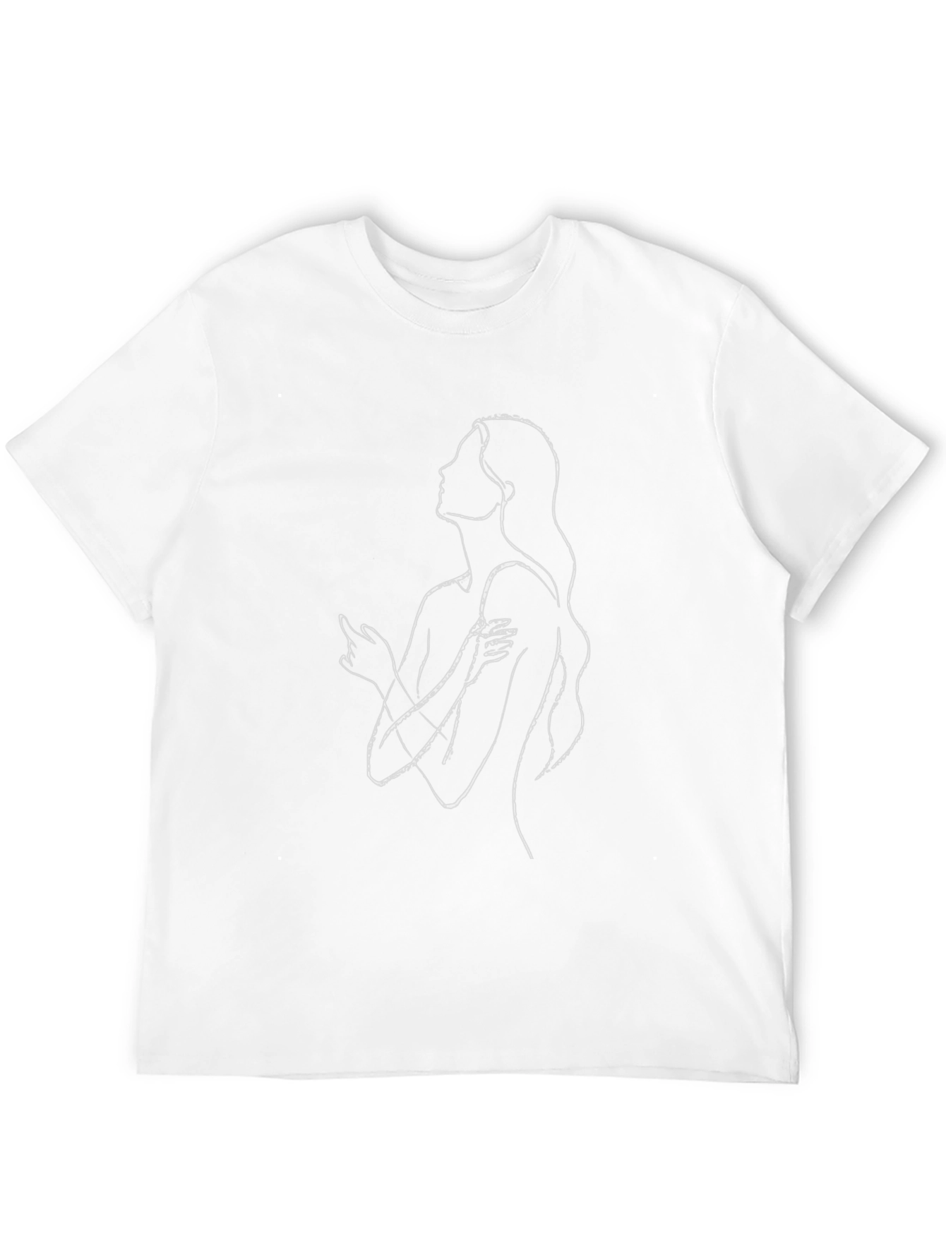 Line Art Woman Graphic T-Shirt - Black