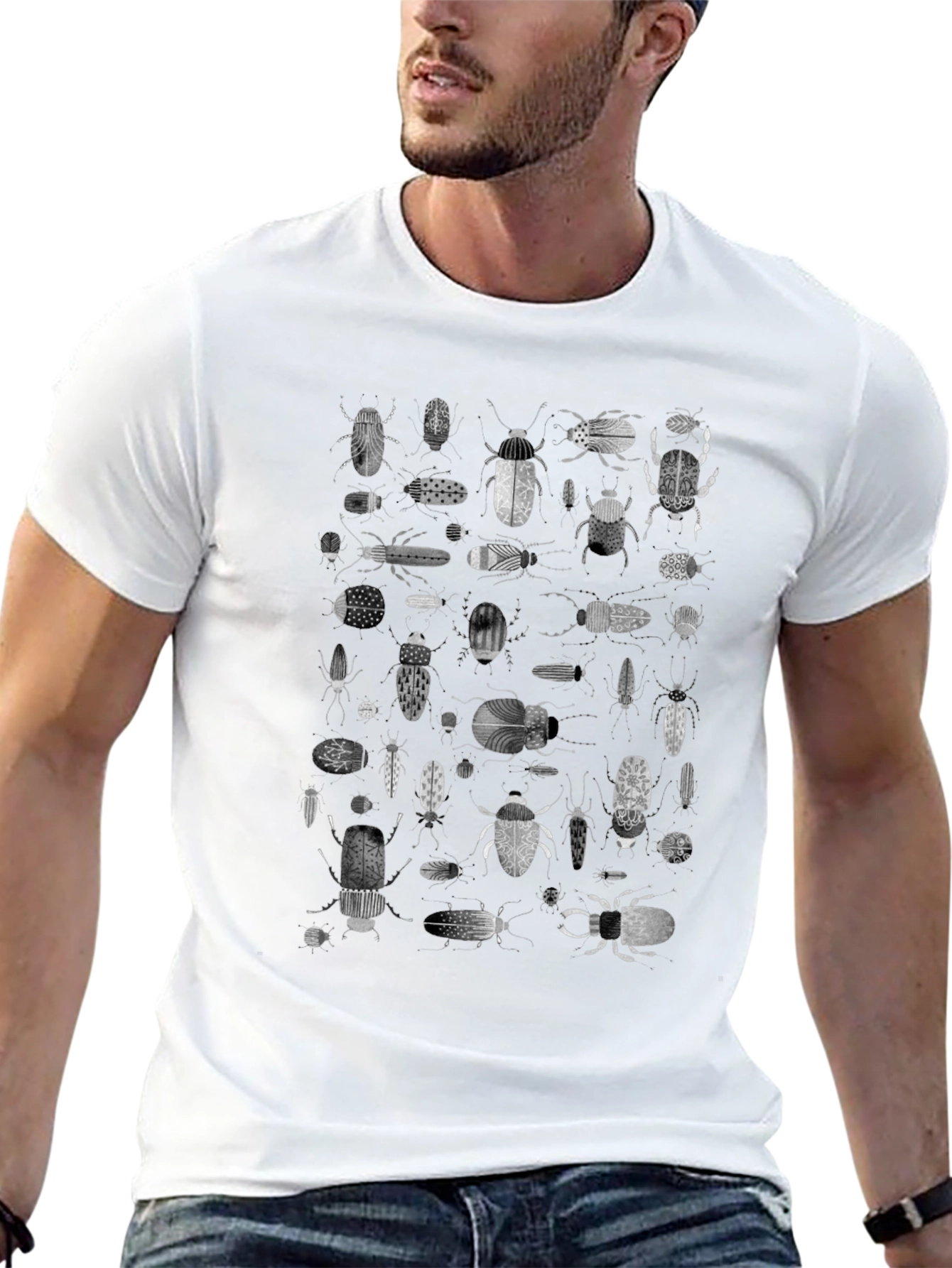 Insect Print Black T-Shirt