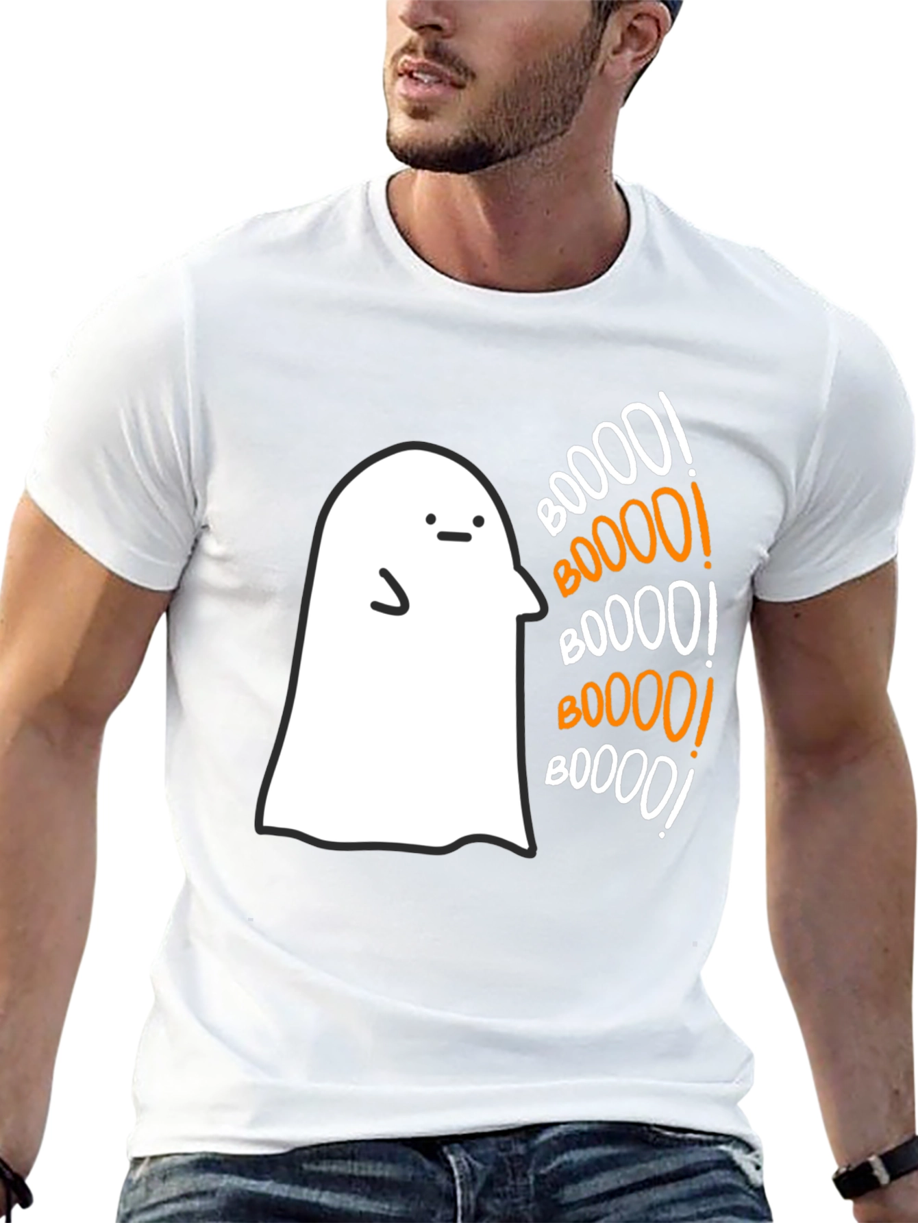 Boo! Ghost Graphic Tee - Spooky Season Comfort