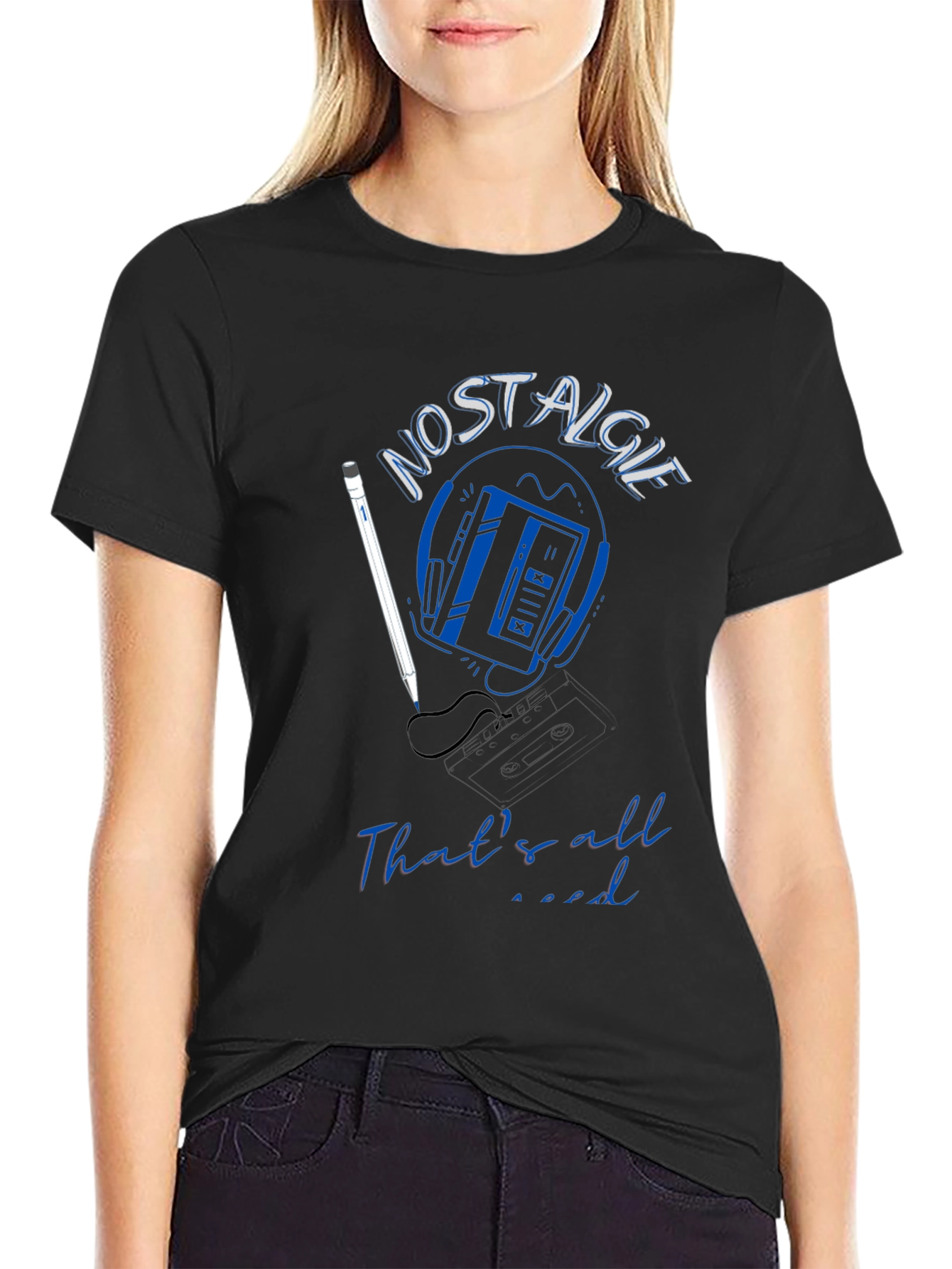 Nostalgic Vibes Tee: Retro Cassette Player Design