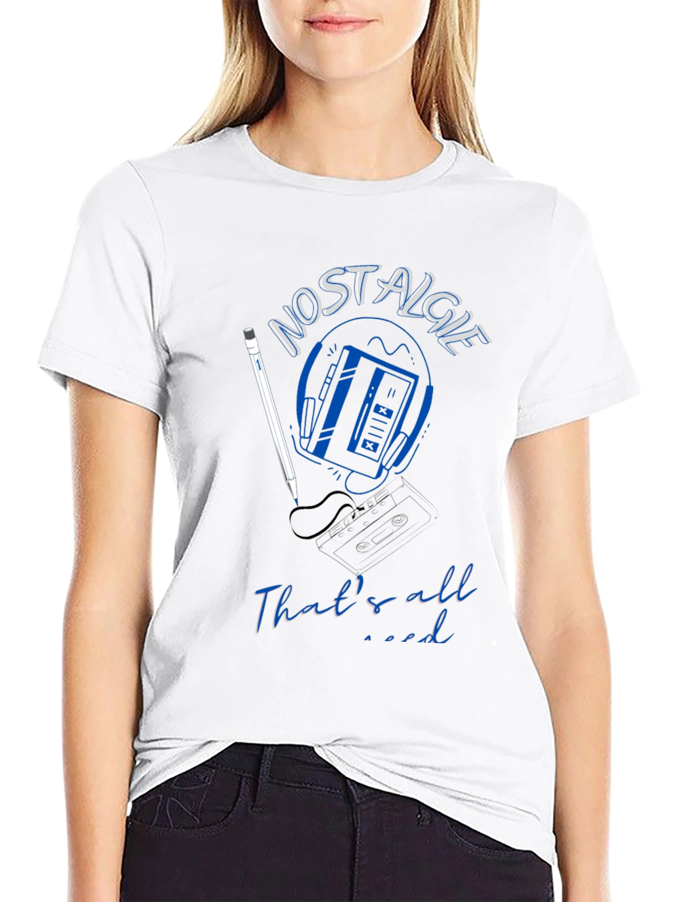 Nostalgic Vibes Tee: Retro Cassette Player Design