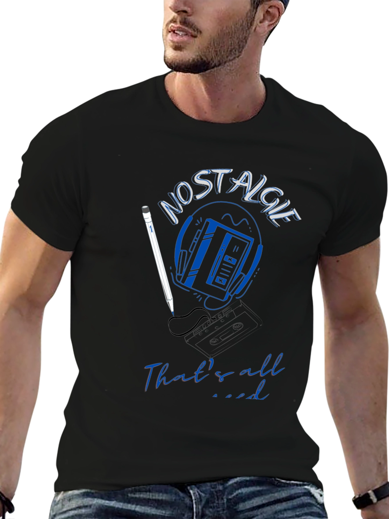 Nostalgic Vibes Tee: Retro Cassette Player Design