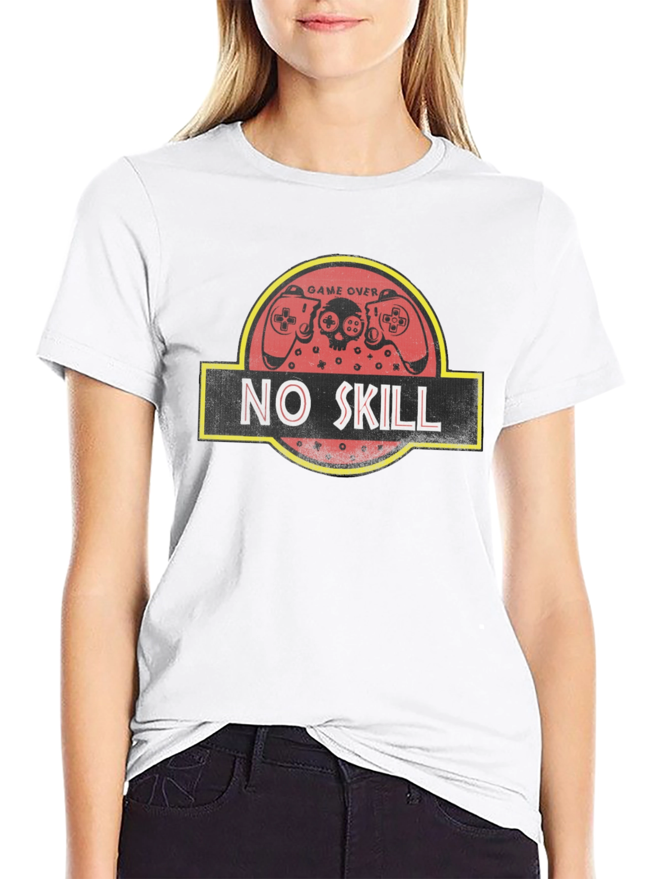 No Skill Gamer T-Shirt - Game Over Jurassic Style