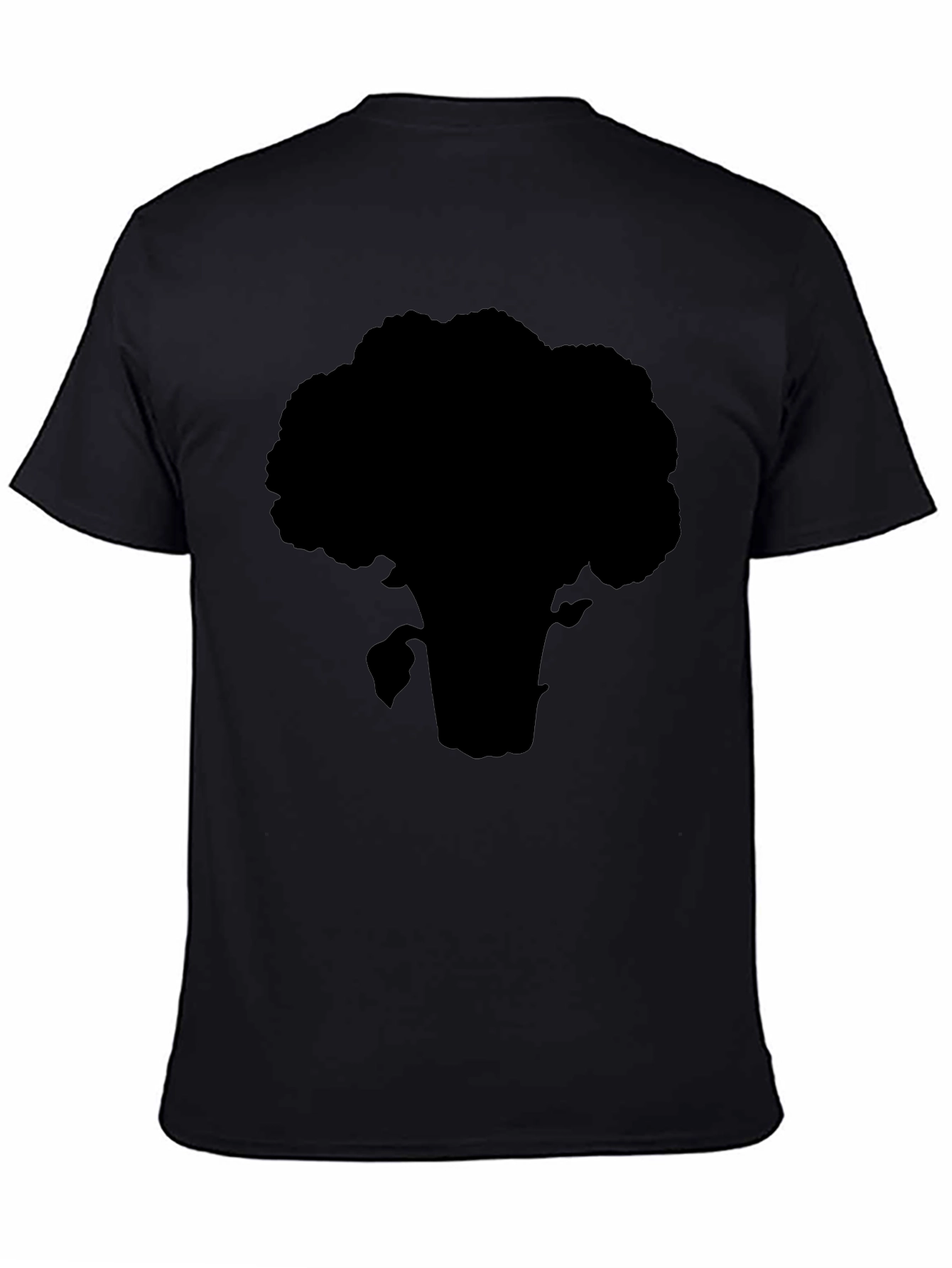 Broccoli Silhouette T-Shirt - Black Cotton Tee