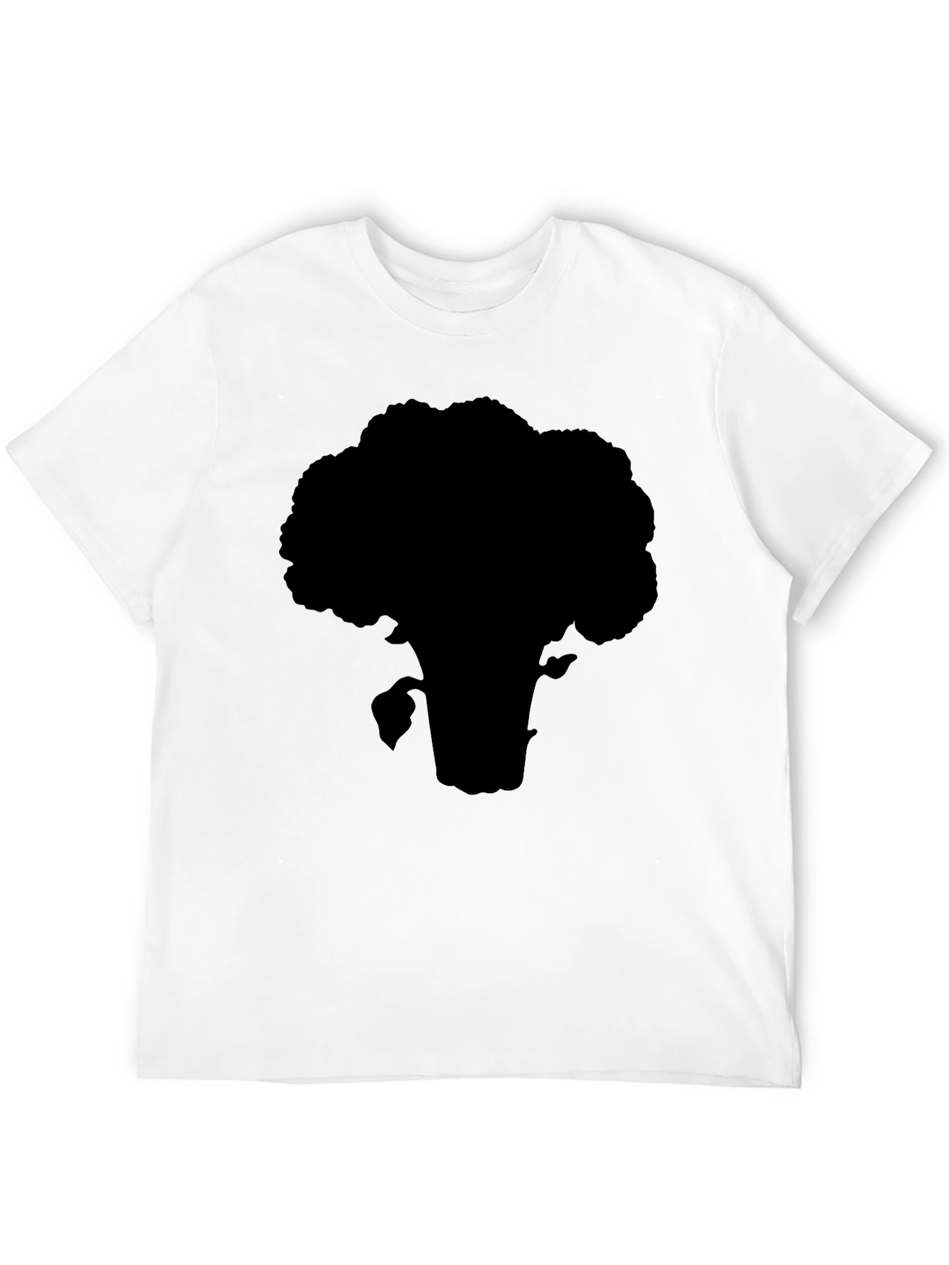Broccoli Silhouette T-Shirt - Black Cotton Tee