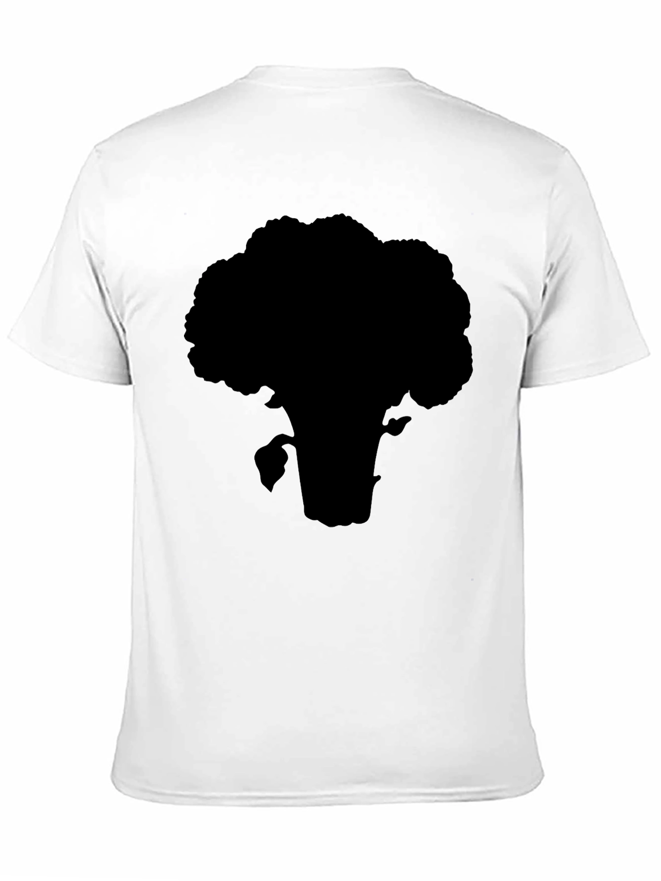 Broccoli Silhouette T-Shirt - Black Cotton Tee