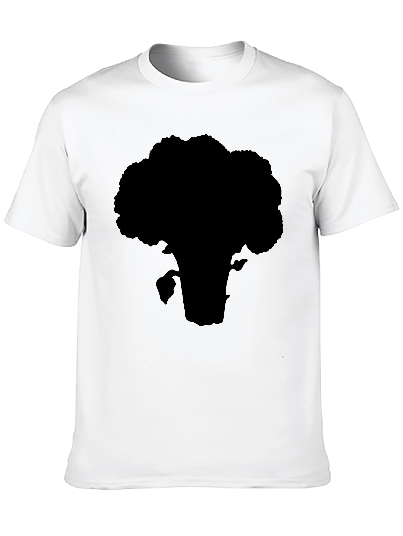 Broccoli Silhouette T-Shirt - Black Cotton Tee