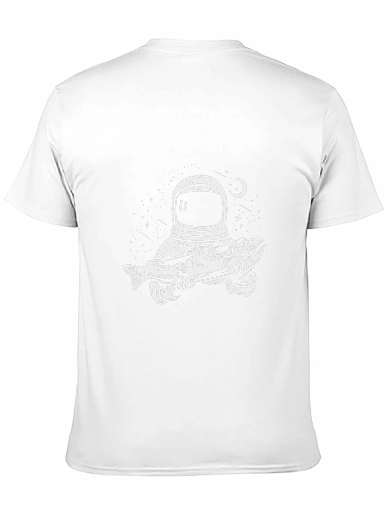 Astronaut Fishing Graphic Tee - Black