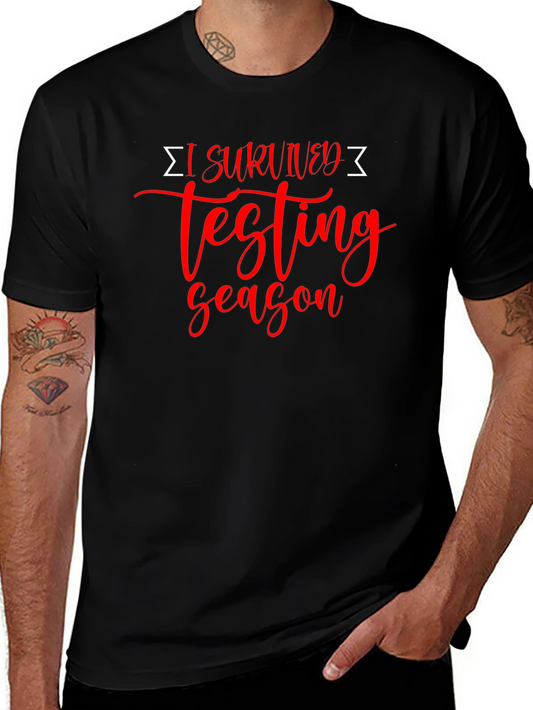 I Survived Testing Season Black T-Shirt