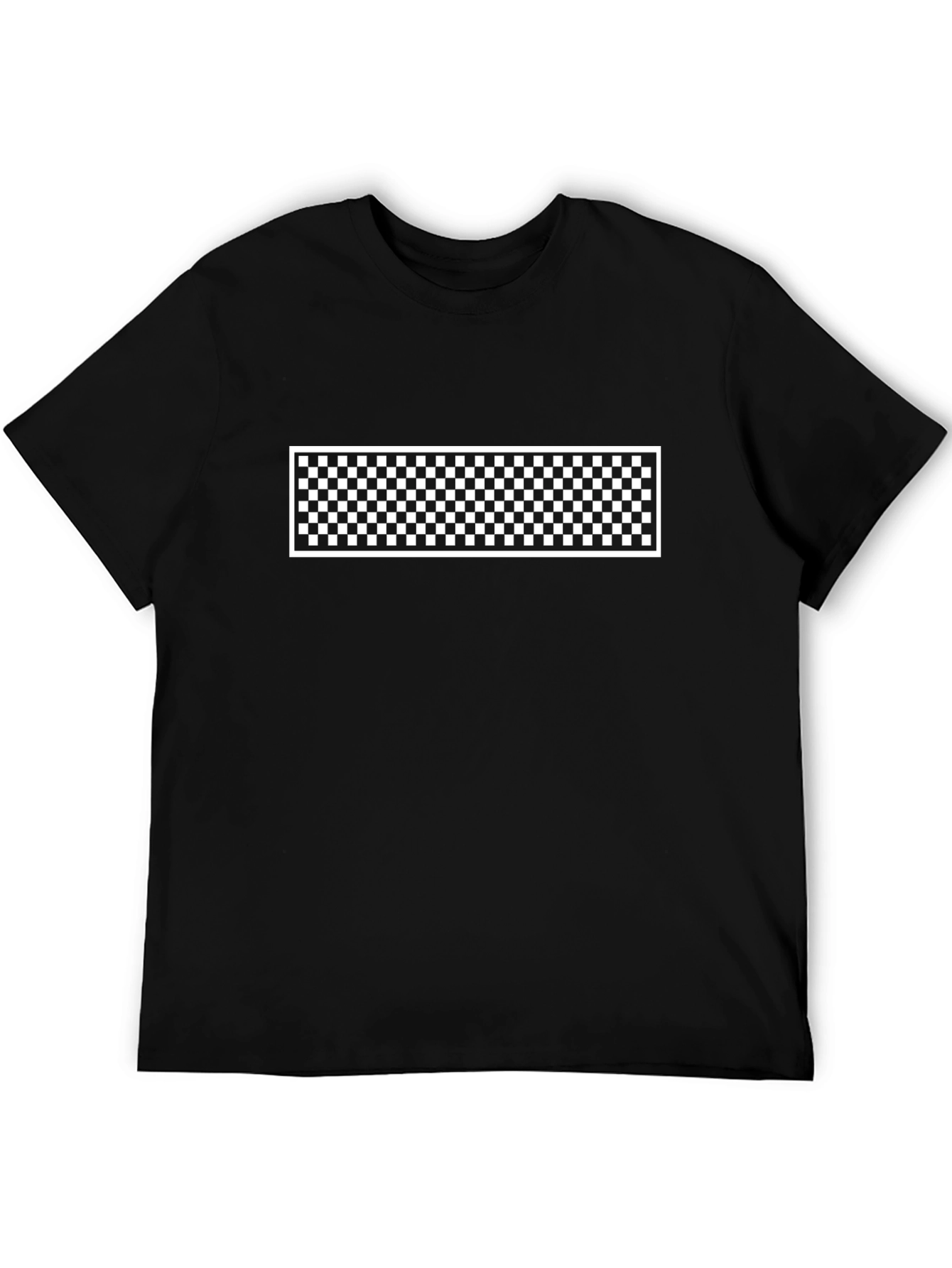 Checkerboard Graphic Tee - Modern Casual Style