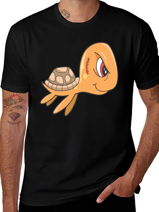 Cool Turtle Graphic Tee - Mens Black T-Shirt