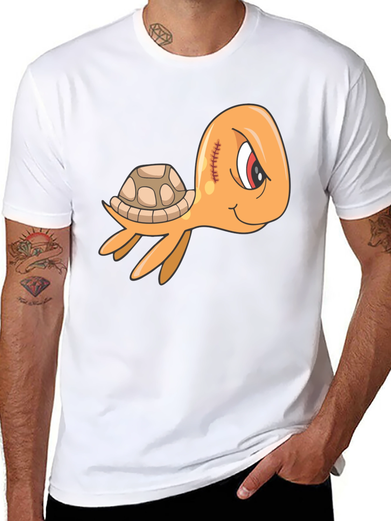 Cool Turtle Graphic Tee - Mens Black T-Shirt