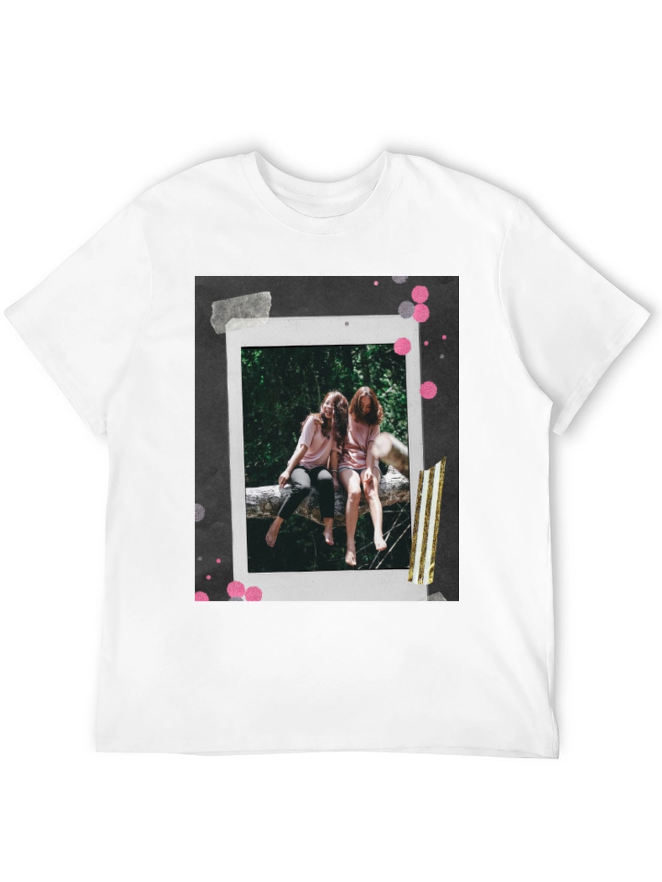 Retro Polaroid Tee - Two Friends on Log