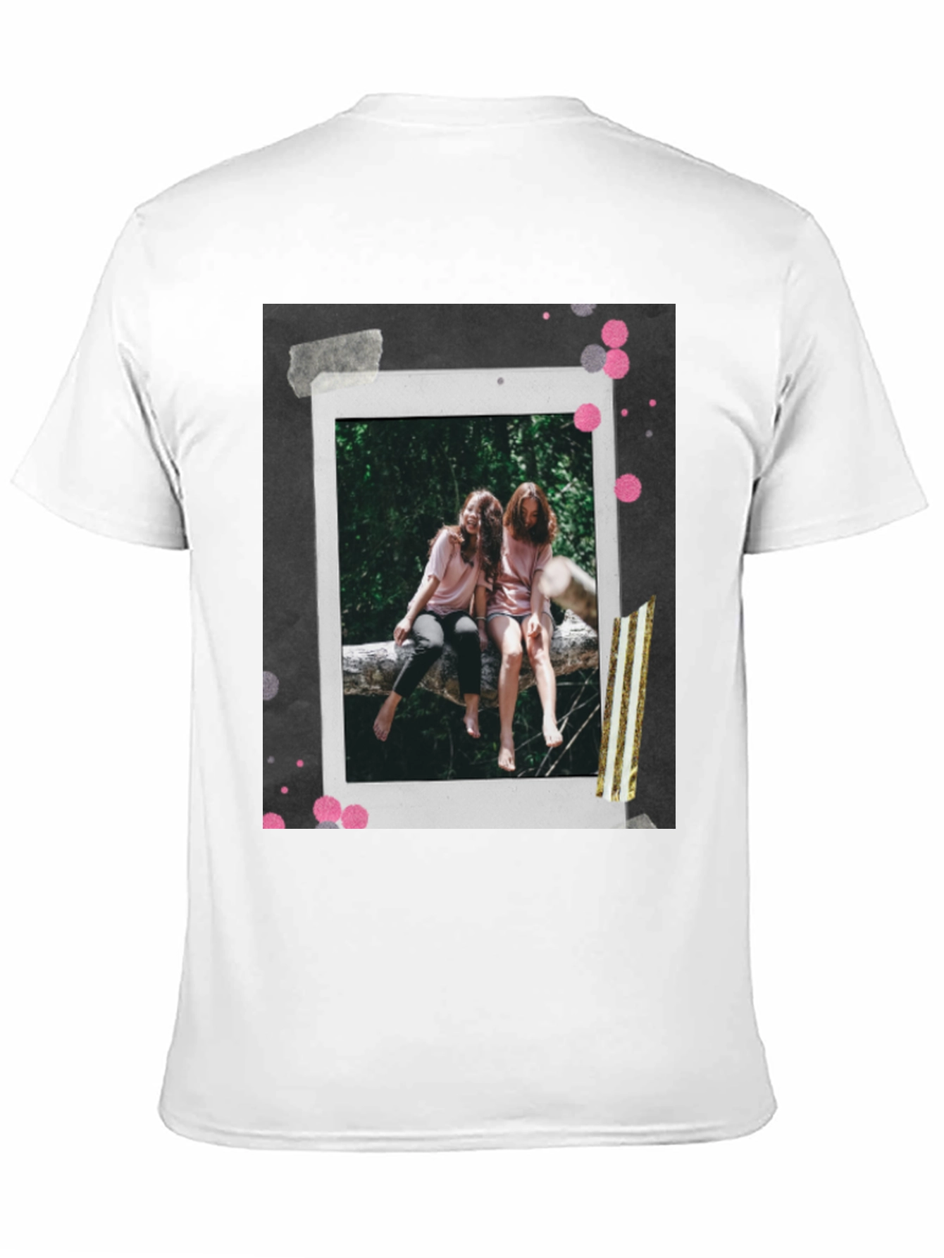 Retro Polaroid Tee - Two Friends on Log