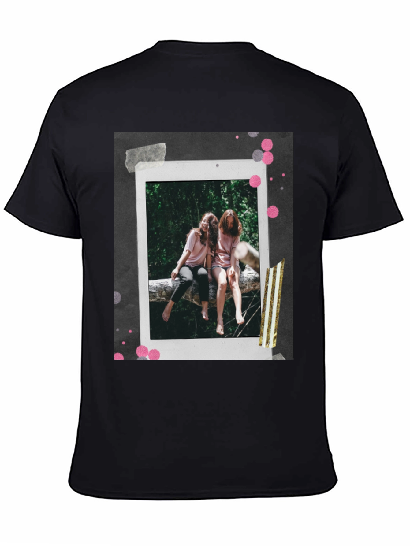 Retro Polaroid Tee - Two Friends on Log
