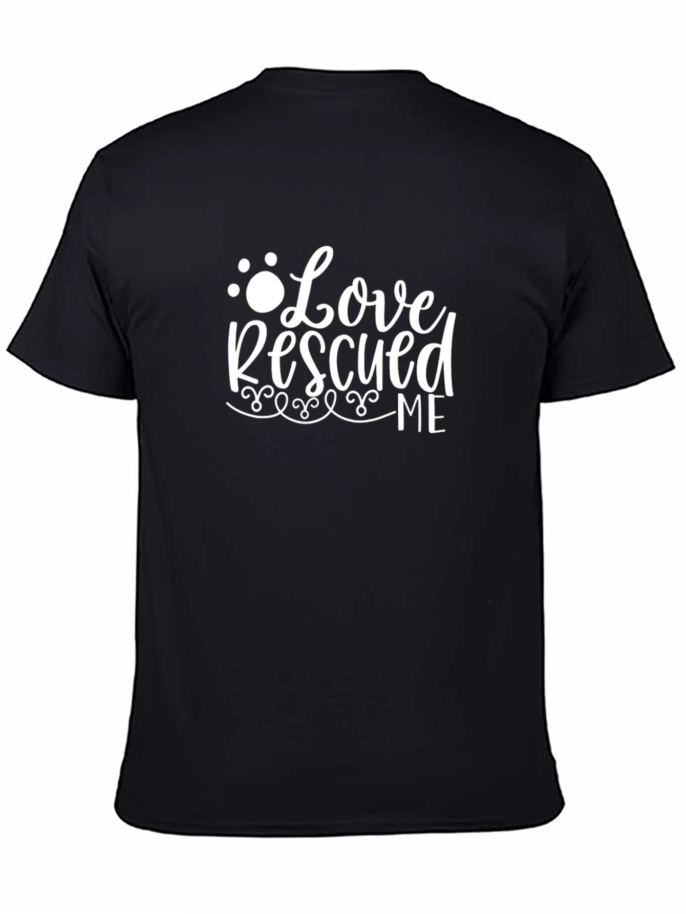 Love Rescued Me Graphic T-Shirt - Black