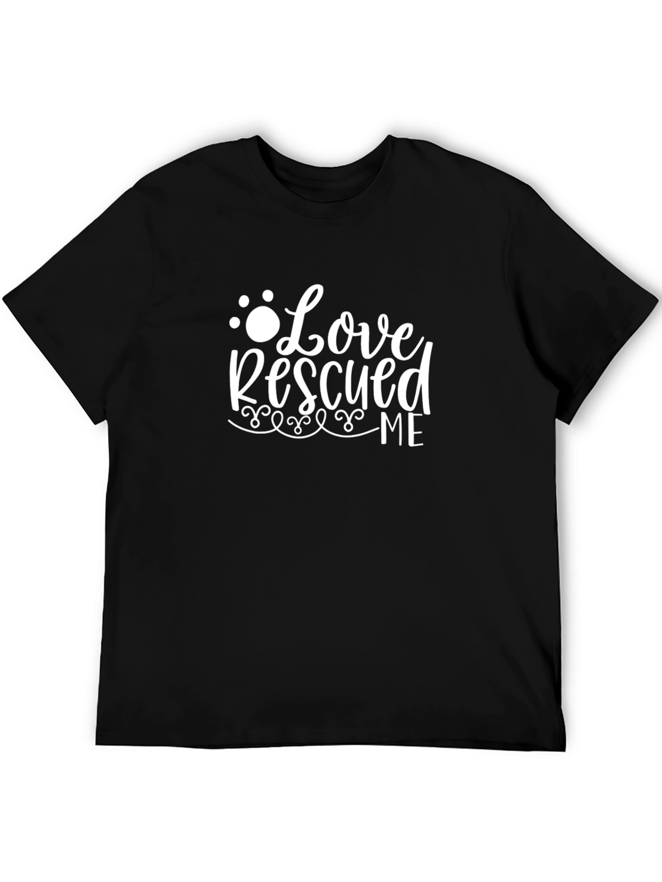 Love Rescued Me Graphic T-Shirt - Black
