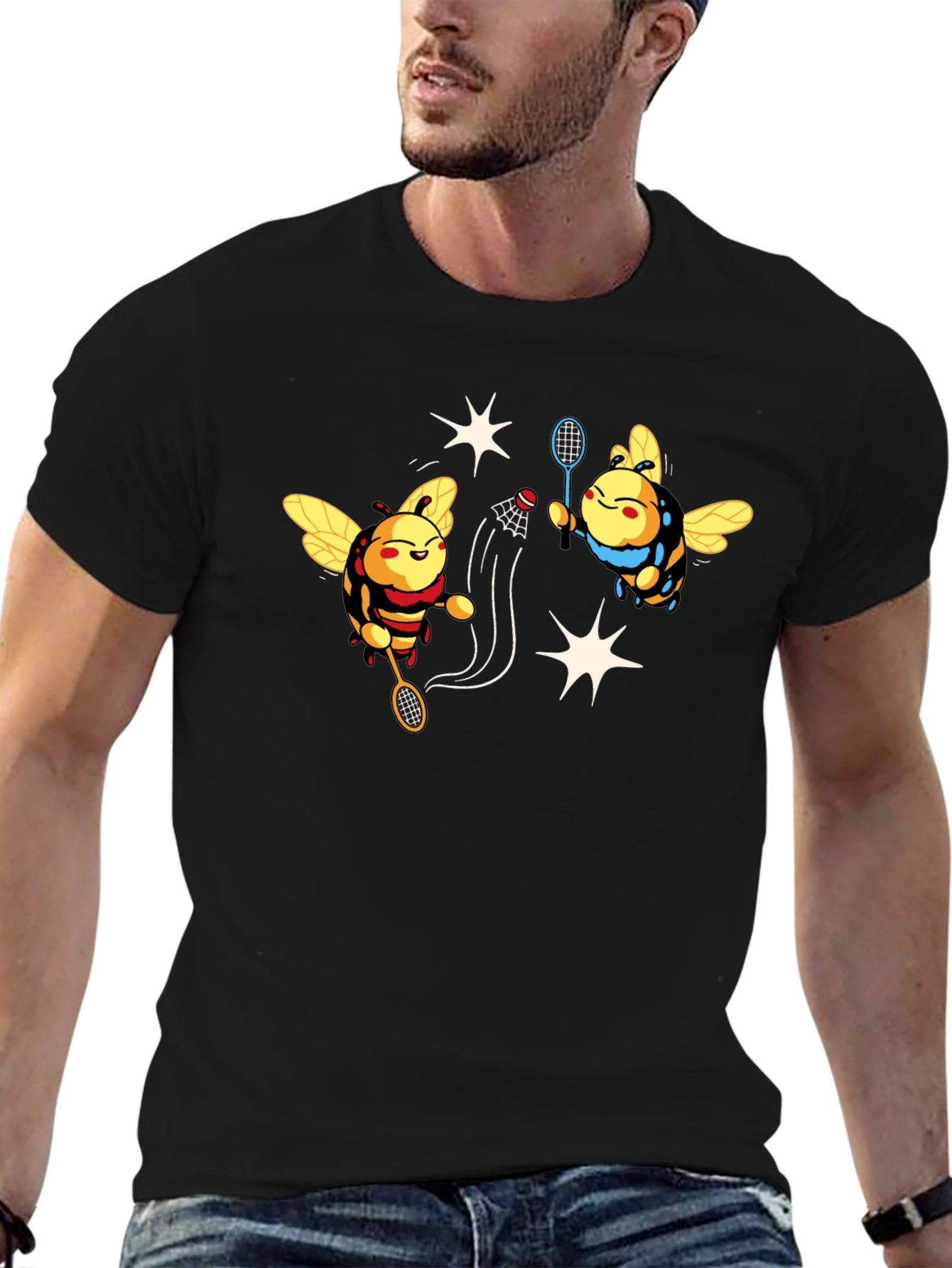 Badminton Bees Graphic T-Shirt