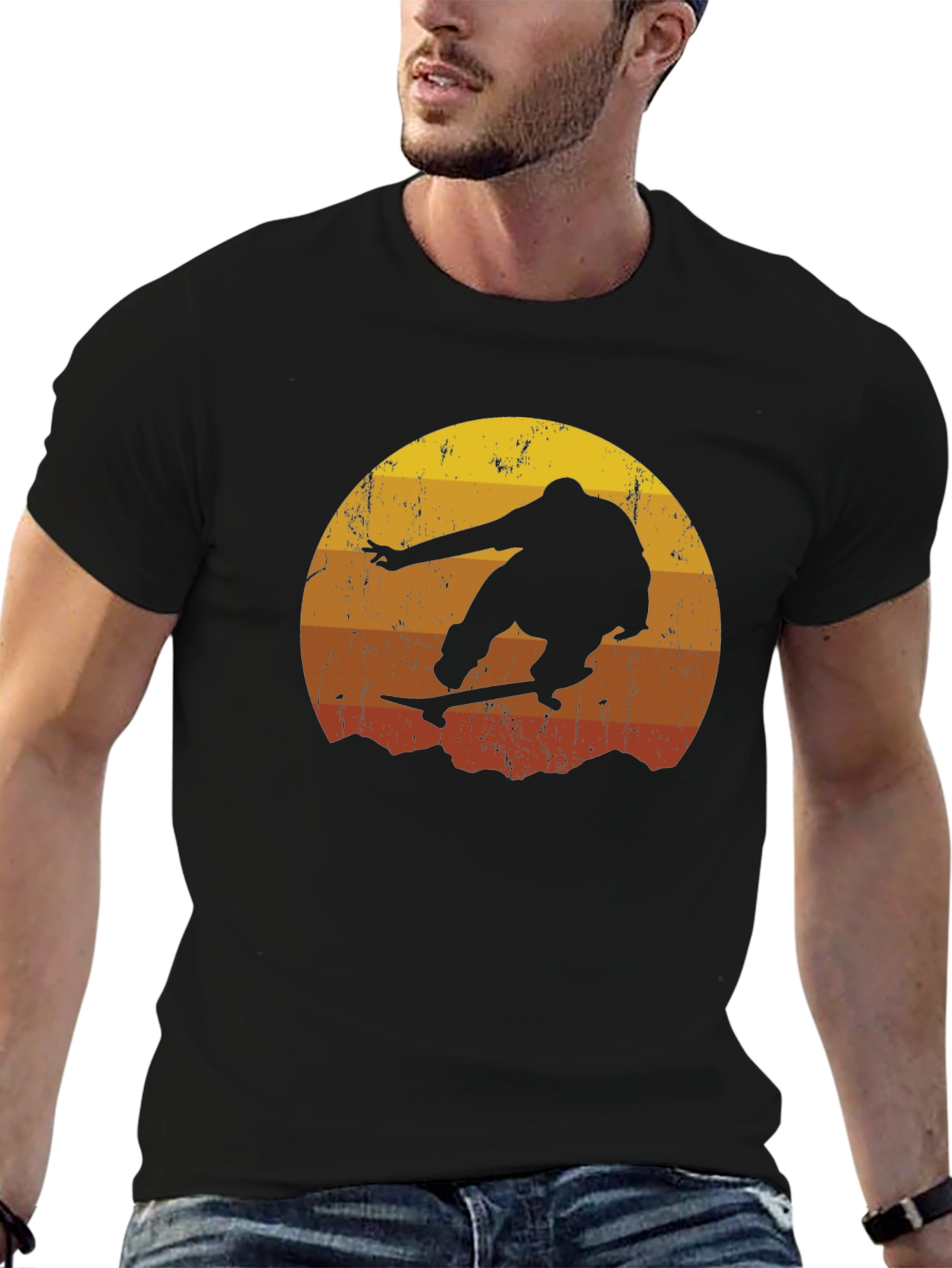 Skateboarder Sunset Graphic Tee - Cool Casual Style
