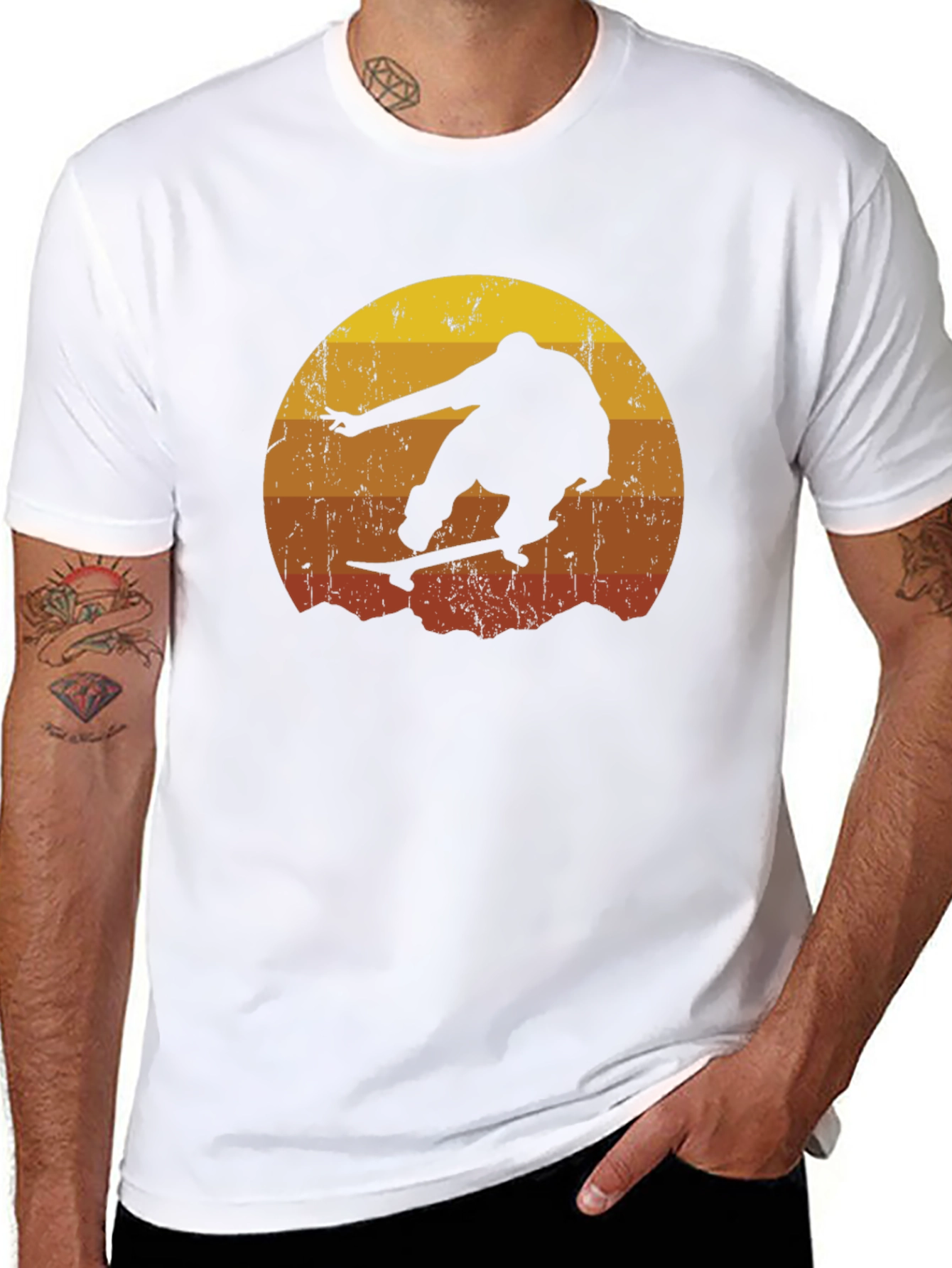 Skateboarder Sunset Graphic Tee - Cool Casual Style
